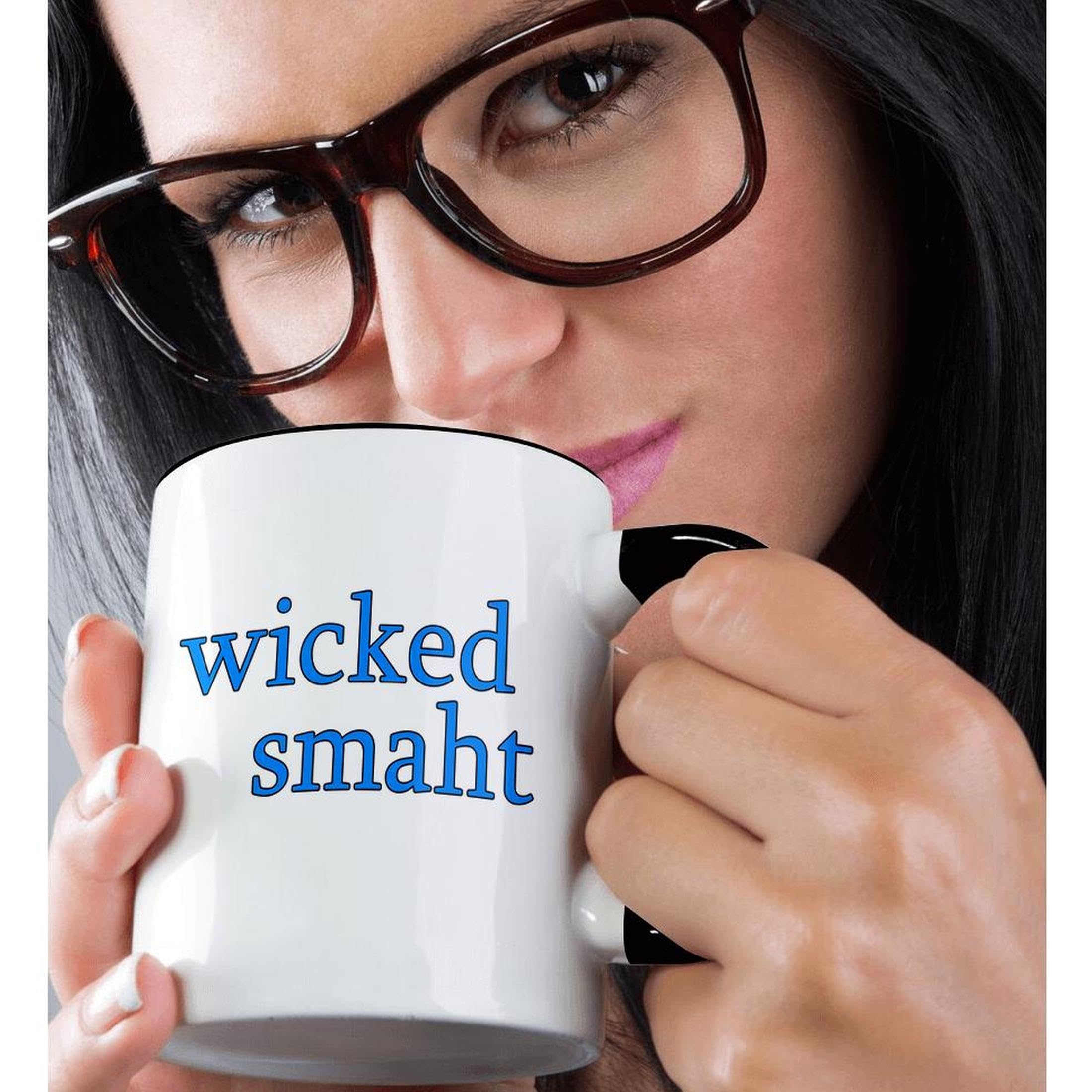 3dRose Wicked Smaht Two Tone Coffee Mug - 11 oz Multicolor Ceramic Cup for Office, Home & Gift Giving