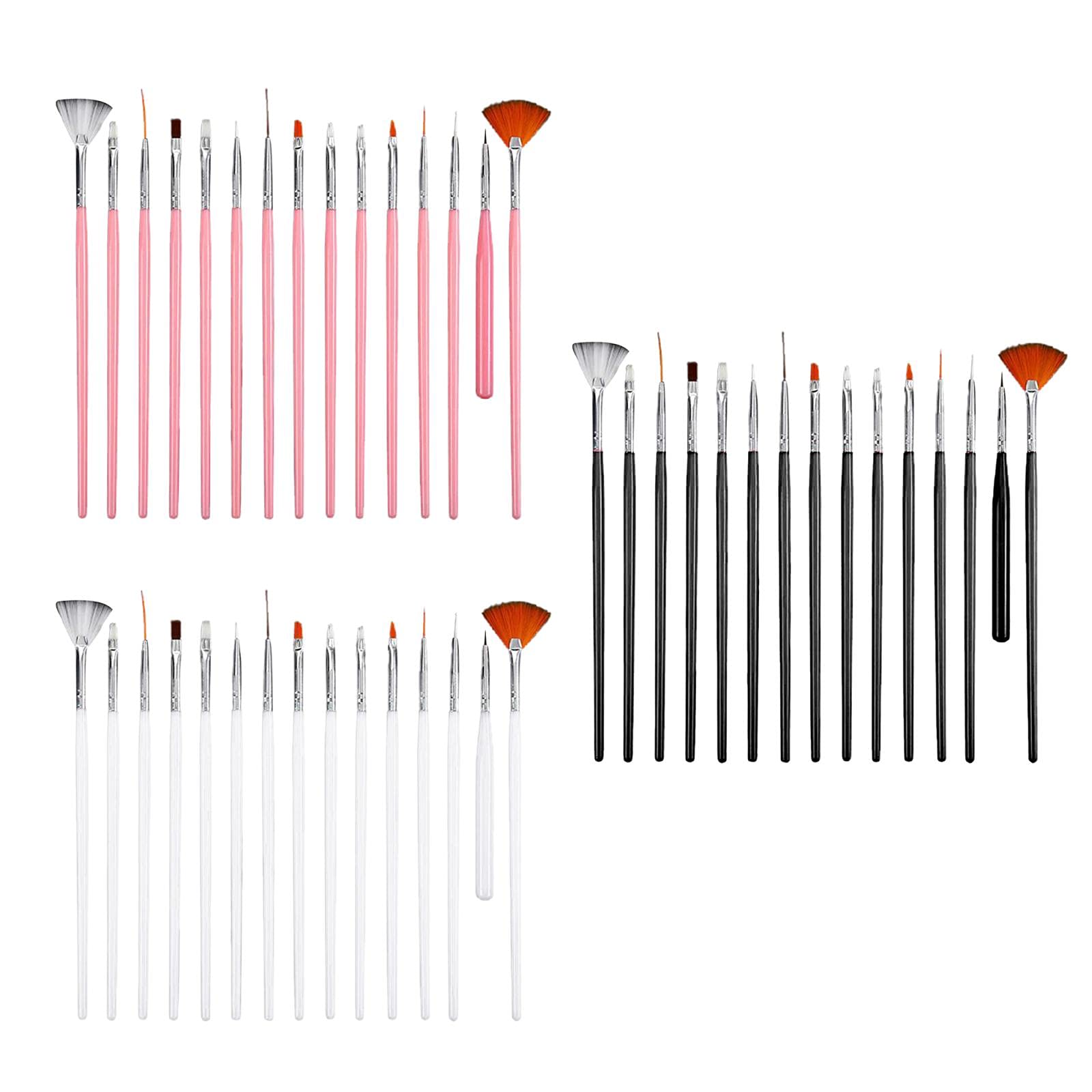 VMS INDIA UV Nail Art Dotting Tools - 5 Piece White Nail Painting Brushes Set for Gel Polish, Acrylic Nail Designs & Nail Art Decorations | Perfect for Salon, Home Manicure & DIY Nail Art