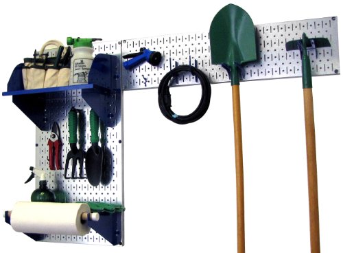 Silver Metallic Pegboard Blue Accessories