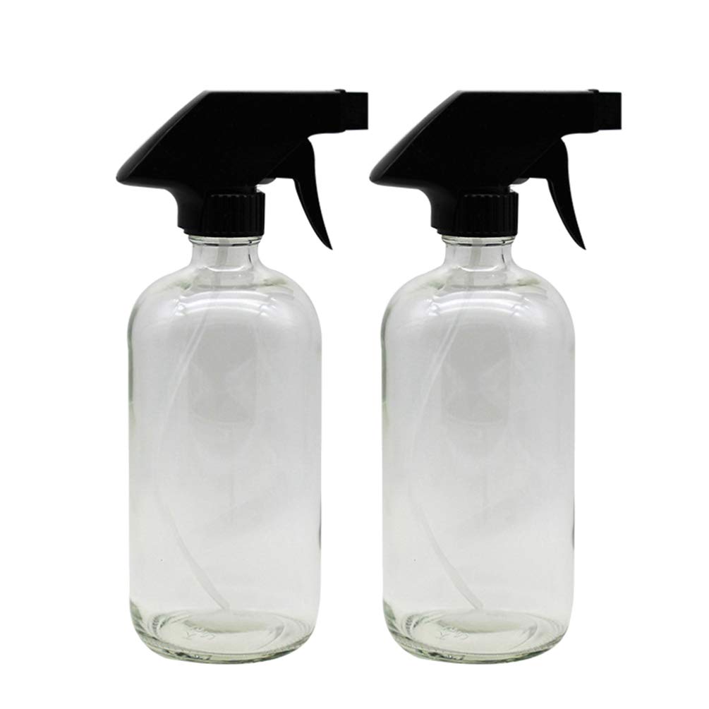 Lurrose 2-Pack 250ml Glass Spray Bottles - Refillable Essential Oil Bottles for Aromatherapy, Cleaning Products, Misting Plants | Trigger Sprayer with Fine Mist | Perfect for DIY, Home, Kitchen & Travel Use