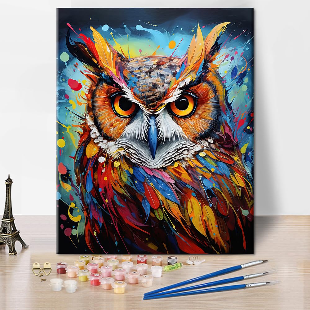 TUMOVO Owl Paint by Numbers Kit for Adults - DIY 16