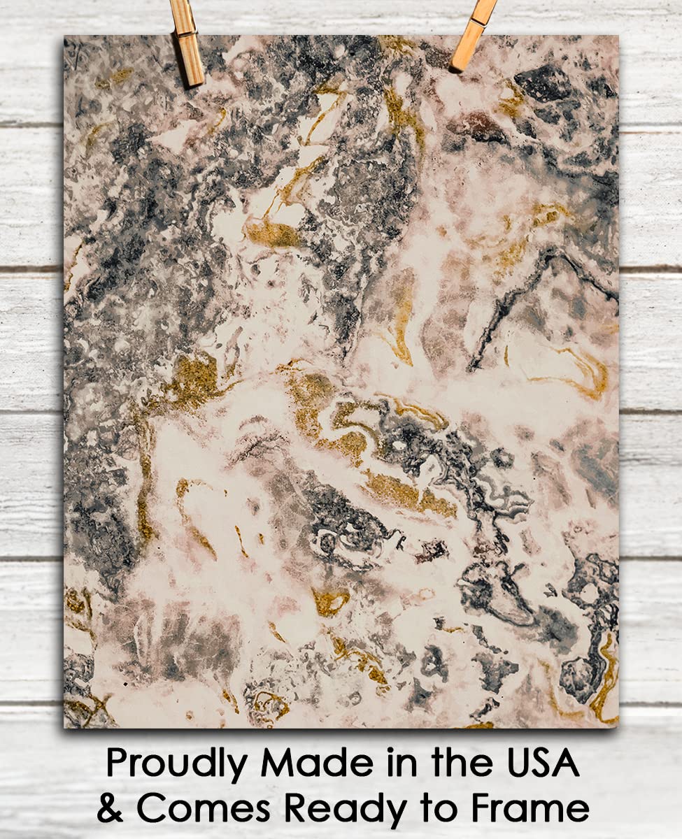 Earth Tone Agate Abstract Wall Art - Minimalist Aesthetic Boho Decor for Home, Office, Bedroom & Living Room - Unframed 8x10 Inch Posters - Perfect for Zen Spaces, Meditation Rooms & Modern Interior Design