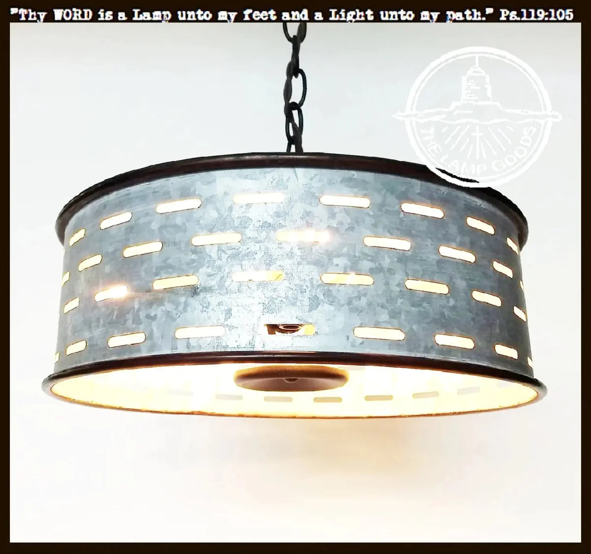 Rustic Farmhouse Ceiling Light Fixture - Vintage Galvanized Metal Pendant Lighting for Kitchen, Dining Room & Bedroom Decor