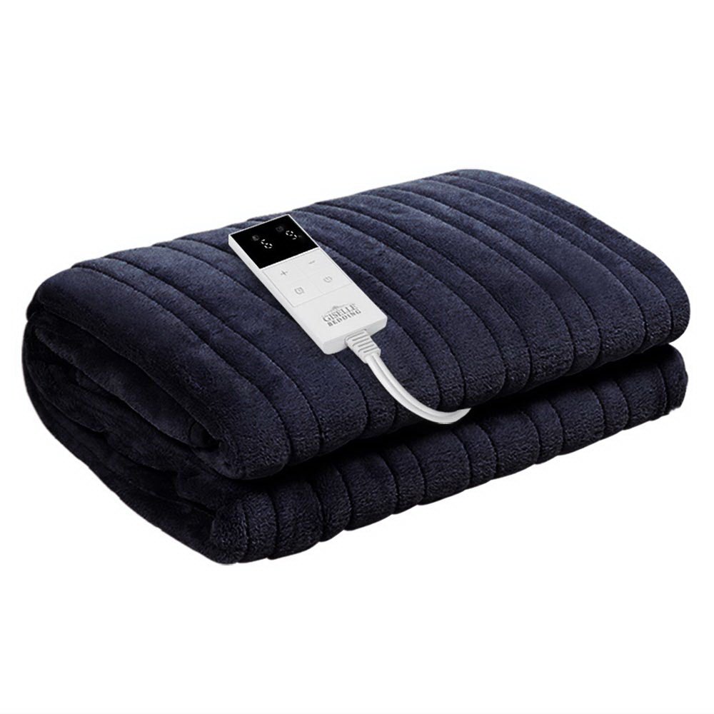 Electric Heated Throw Blanket - Ultra Soft Fleece, Machine Washable, Charcoal Gray - Perfect for Winter Warmth, Cozy Nights & Home Comfort