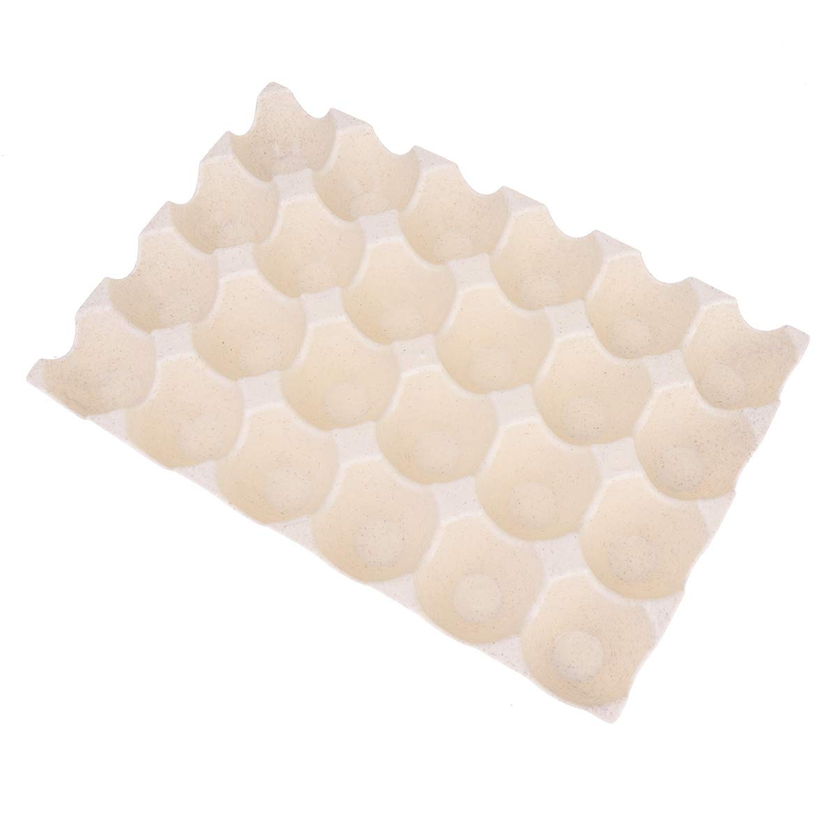 DOITOOL 24-Grid Thickened Wheat Straw Egg Holder - Stackable, Breakage-Proof Refrigerator Egg Storage Box (Beige) - Perfect for Kitchen Organization & Farm Fresh Egg Storage