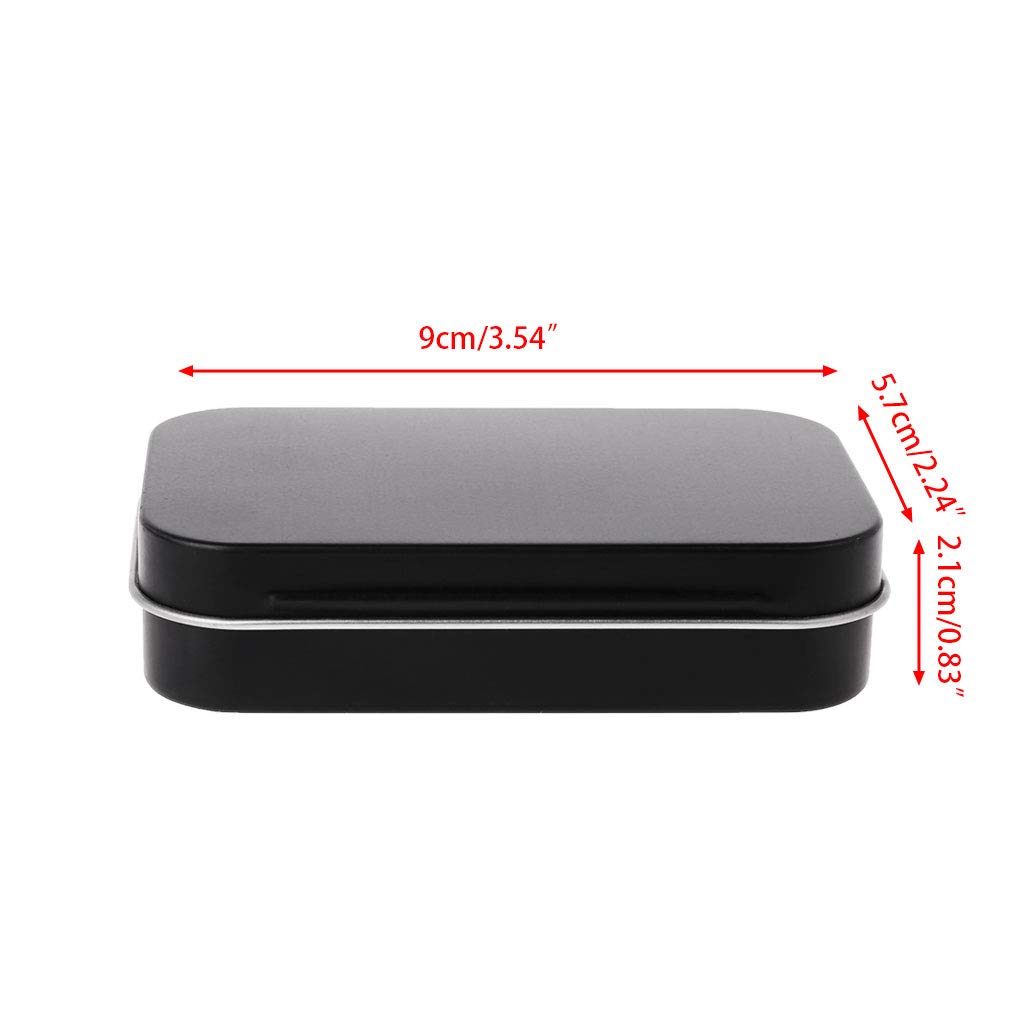 Black Flip-Top Storage Tin Box - Small Jewelry Organizer for Coins, Keys & Candy | Sealed Container for Home, Office & Travel Organization