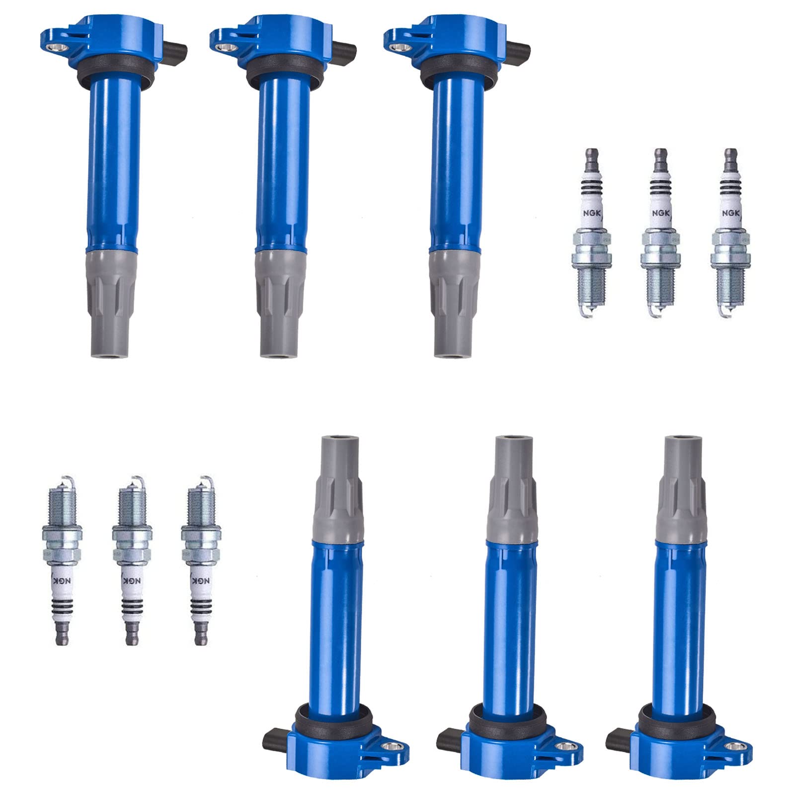 6pcs Racing Ignition Coil Pack & Iridium Spark Plug Set Compatible with Dodge Chrysler 2.7L V6 - Fits Magnum Sebring 300 Cirrus Avenger Charger Stratus 2006-2010 Models - High Performance Replacement for Smooth Engine Start & Acceleration