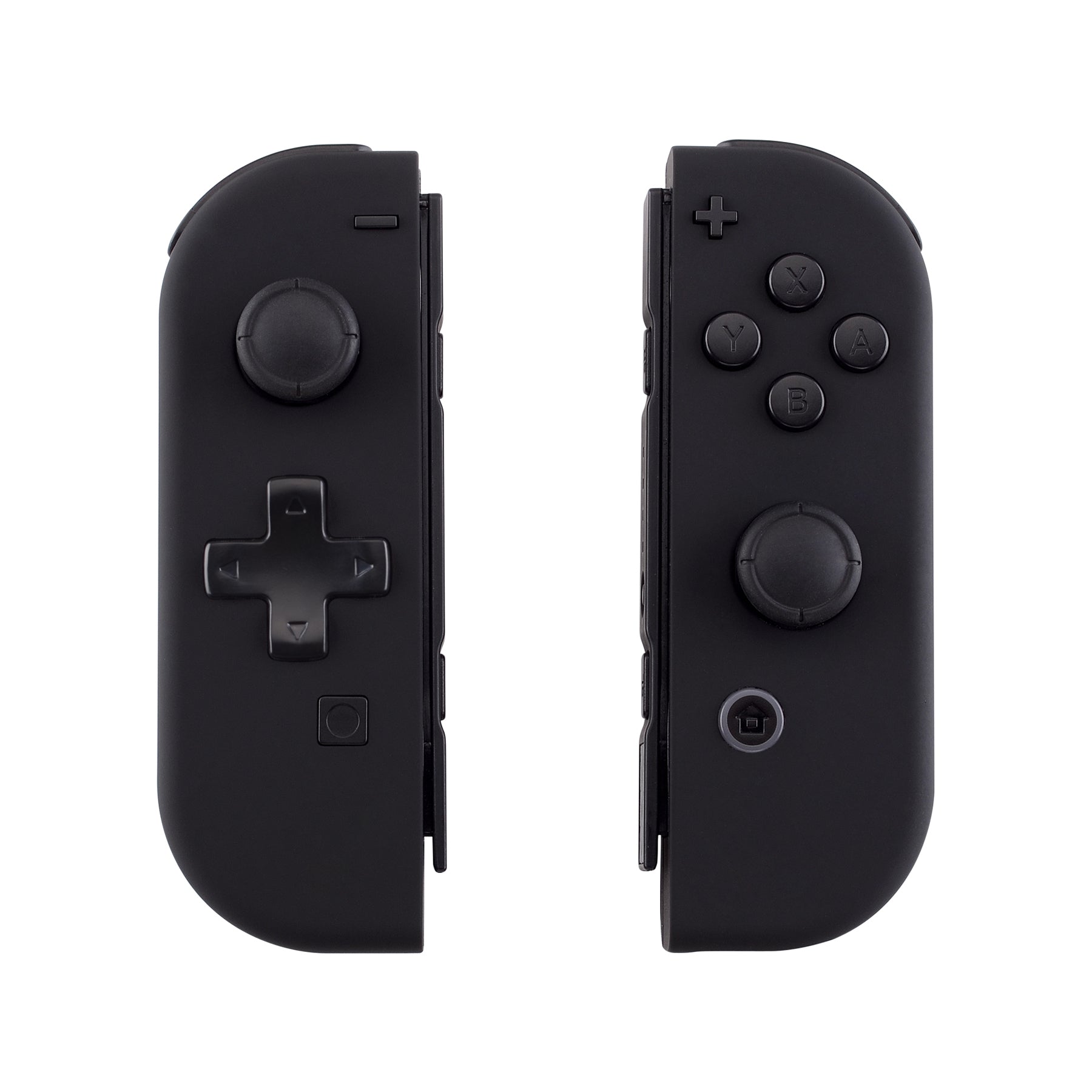 eXtremeRate Soft Touch Black Joycon Controller Housing (D-Pad Version) with Full Button Set - DIY Replacement Shell for Nintendo Switch JoyCon & OLED JoyCon (Console Not Included) - Perfect for Gaming, Modding, and Customizing Your Switch Controllers