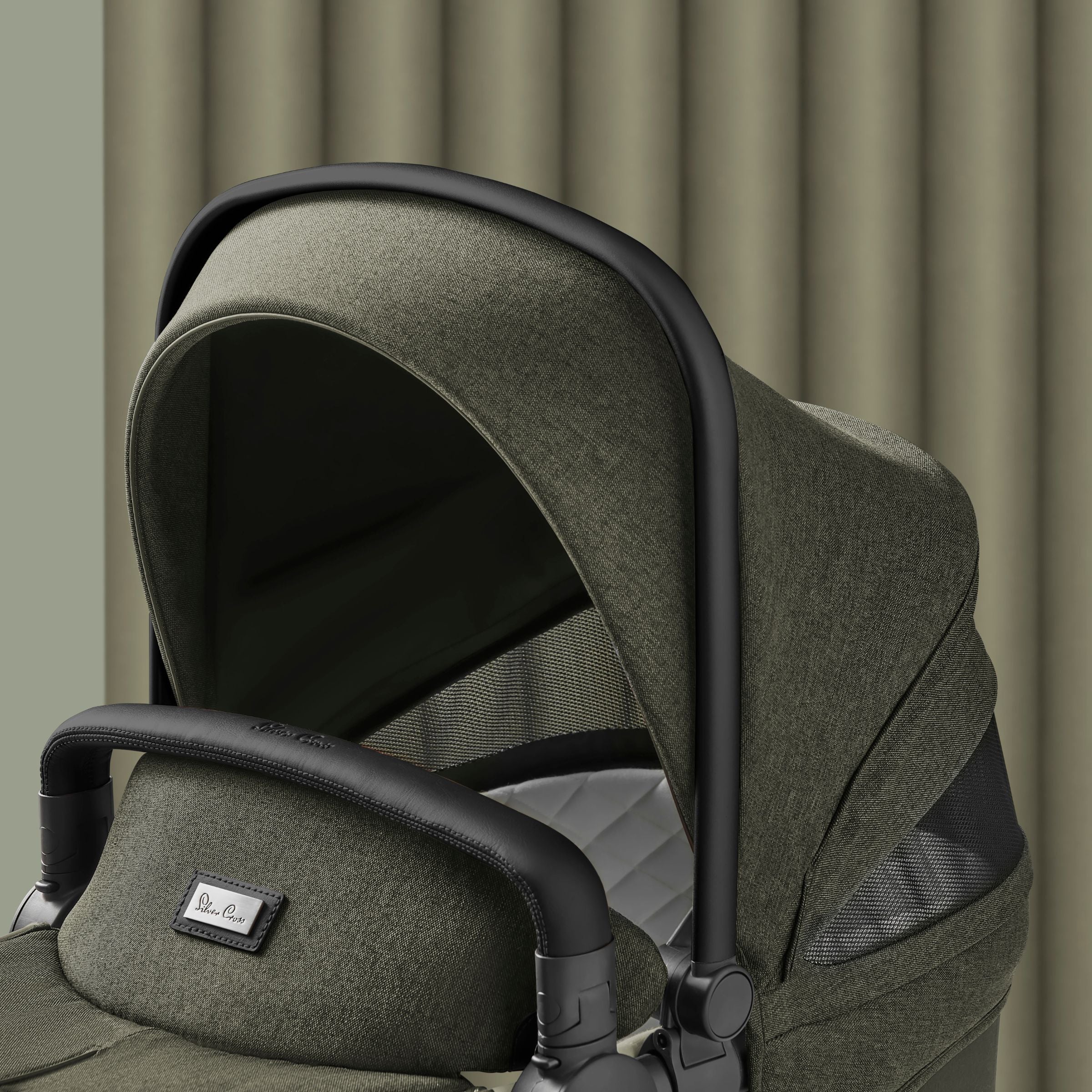 Silver Cross Wave Tandem Bassinet with Eco-Friendly Organic Cotton Fabric - Perfect for Twins, Siblings & Traveling Families | Safe, Breathable & Sustainable Baby Bed
