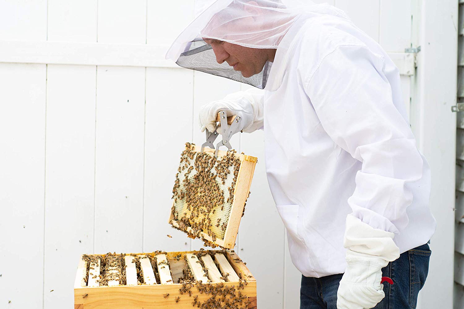 Professional XXL Beekeeping Jacket - Beekeeping Suit with Veil & Gloves - Durable Beekeeping Protective Gear for Beekeepers - Perfect for Honey Harvesting & Hive Inspections