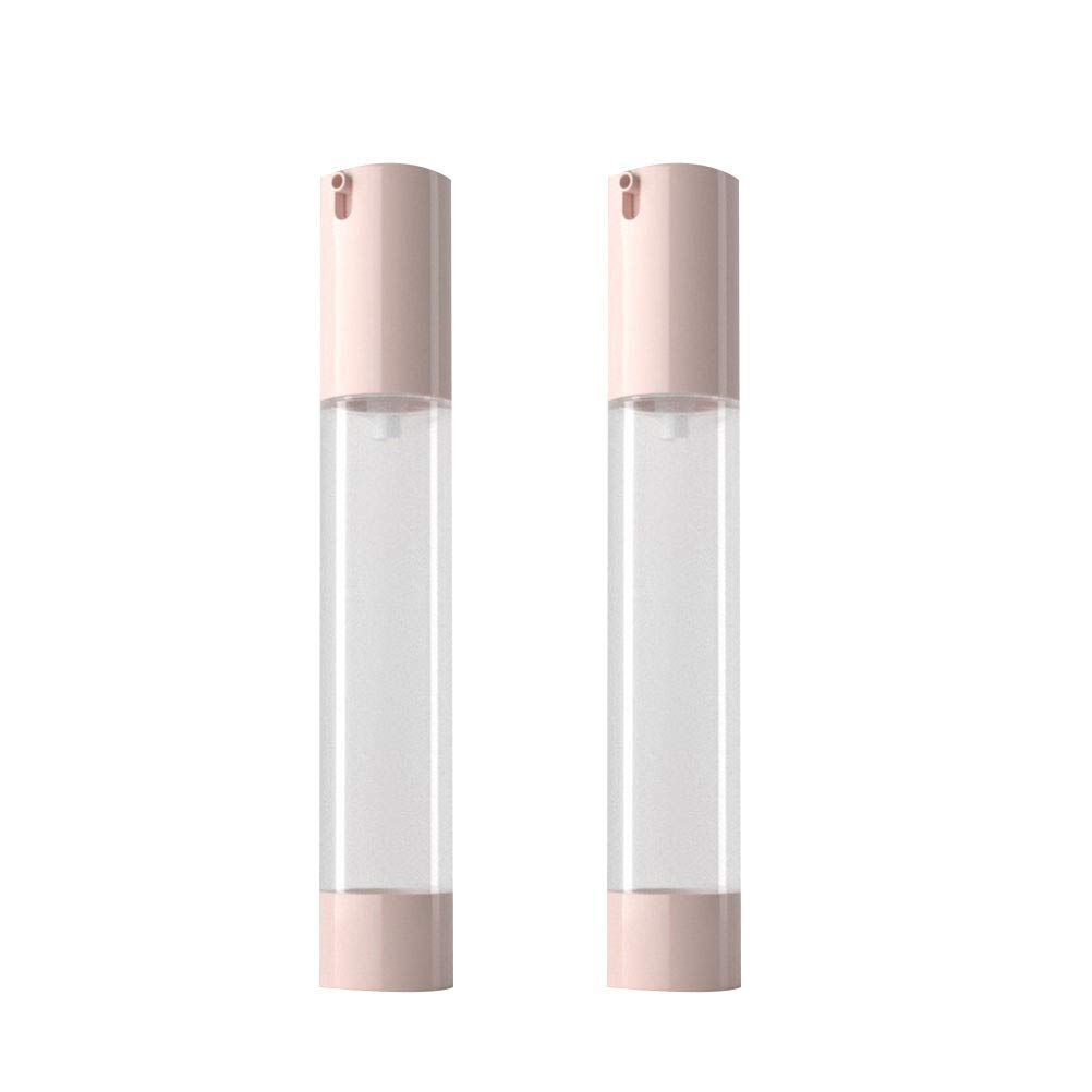 Cabilock 2-Pack Travel-Sized Foundation Bottles - Clear Pink Makeup Containers with Pump Dispenser for Lotion, Cream & Liquid Cosmetics | Perfect for Toiletries, Vanity Organizer & On-The-Go Touch Ups