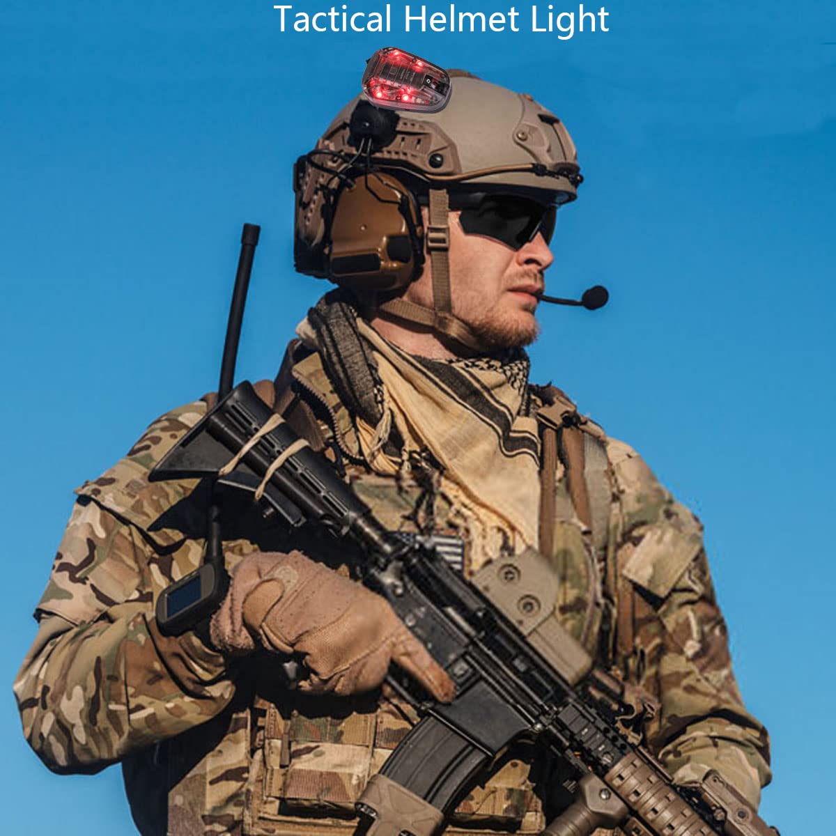 Tactical Helmet Light with IR & Visible LED Strobe - Military Survival Signal Light for Outdoor Sports, Hiking, Camping & Night Operations