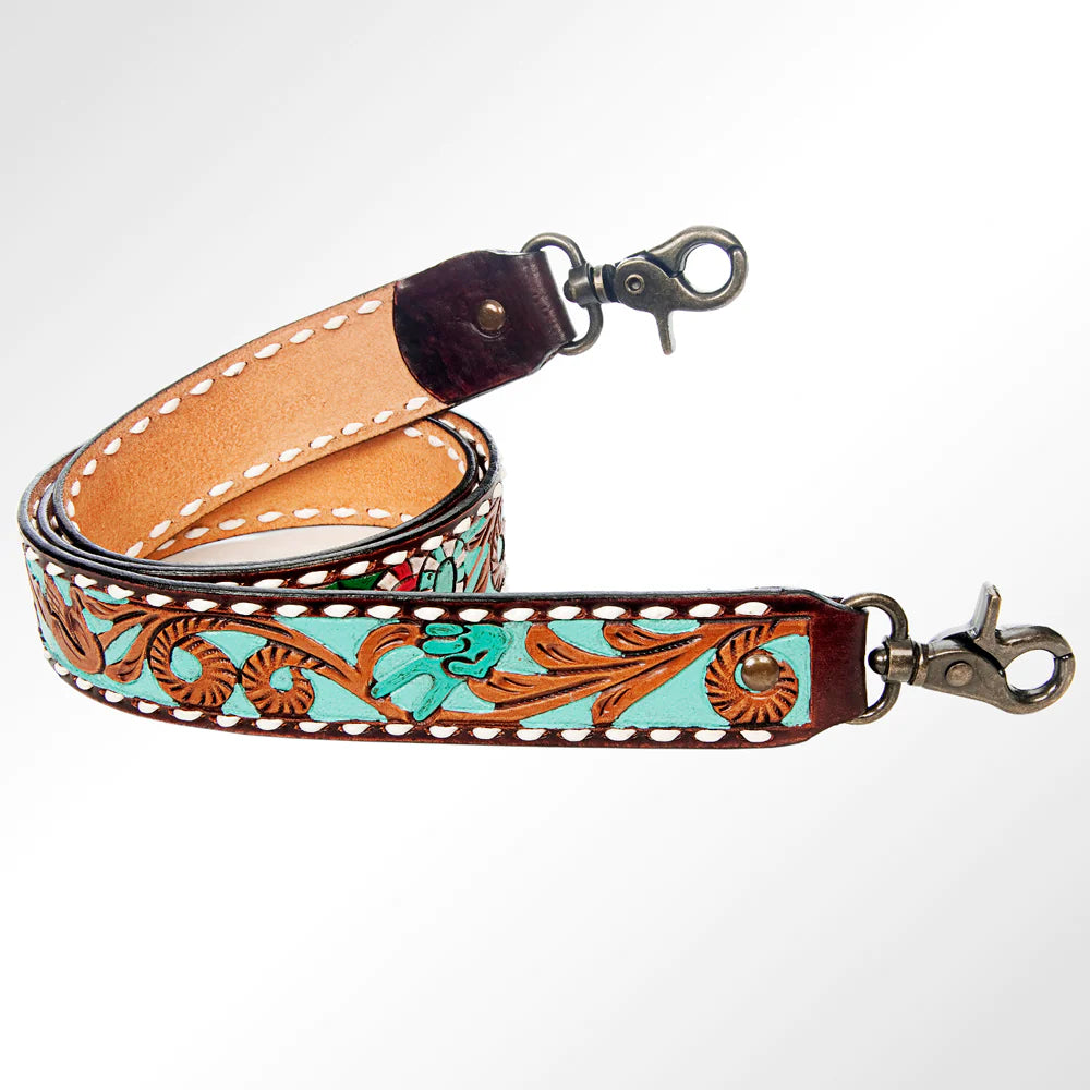 American Darling Teal Buckstitch Strap - Stylish Leather Handbag Strap for Women | Perfect for Crossbody Bags, Totes & Purse Accessories
