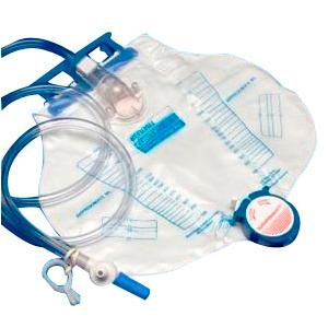 Curity Drain Bag with Mono Flo Anti-Reflux Valve - 2000mL Vinyl Urinary Collection Bag for Hospital, Home Care & Post-Surgery Use