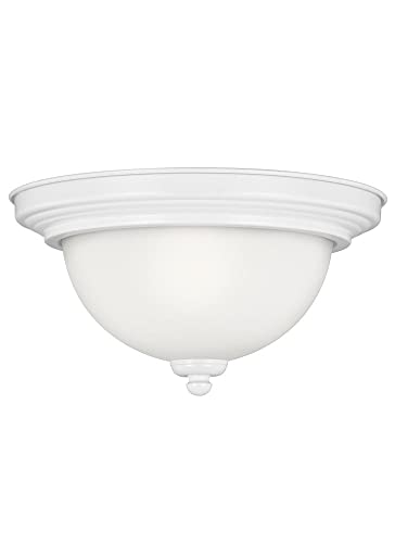 Seagull 77063-15 Modern One Light Ceiling Flush Mount Fixture - Perfect for Bedroom, Hallway & Kitchen Lighting