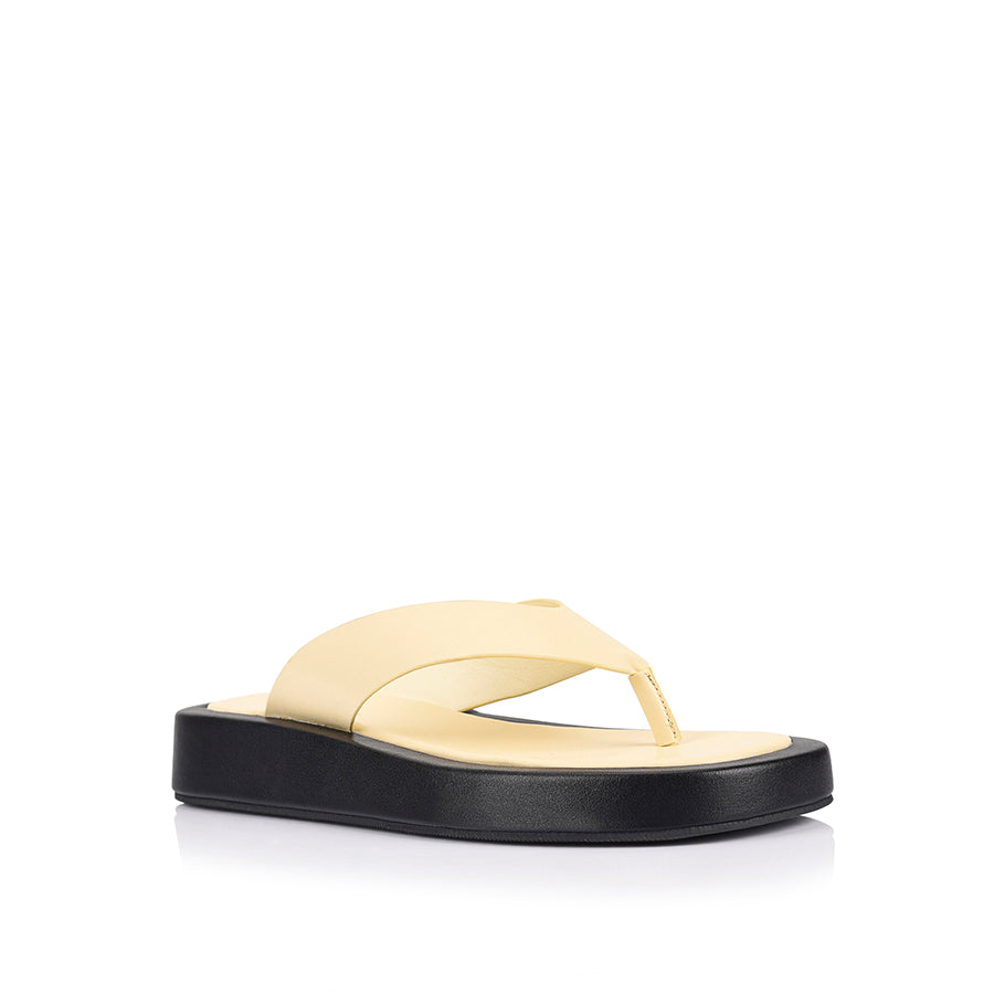 Bouncer II Platform Sandals for Women - Comfortable Flip Flops in Butter & Black | Perfect for Beach, Pool, and Summer Outfits