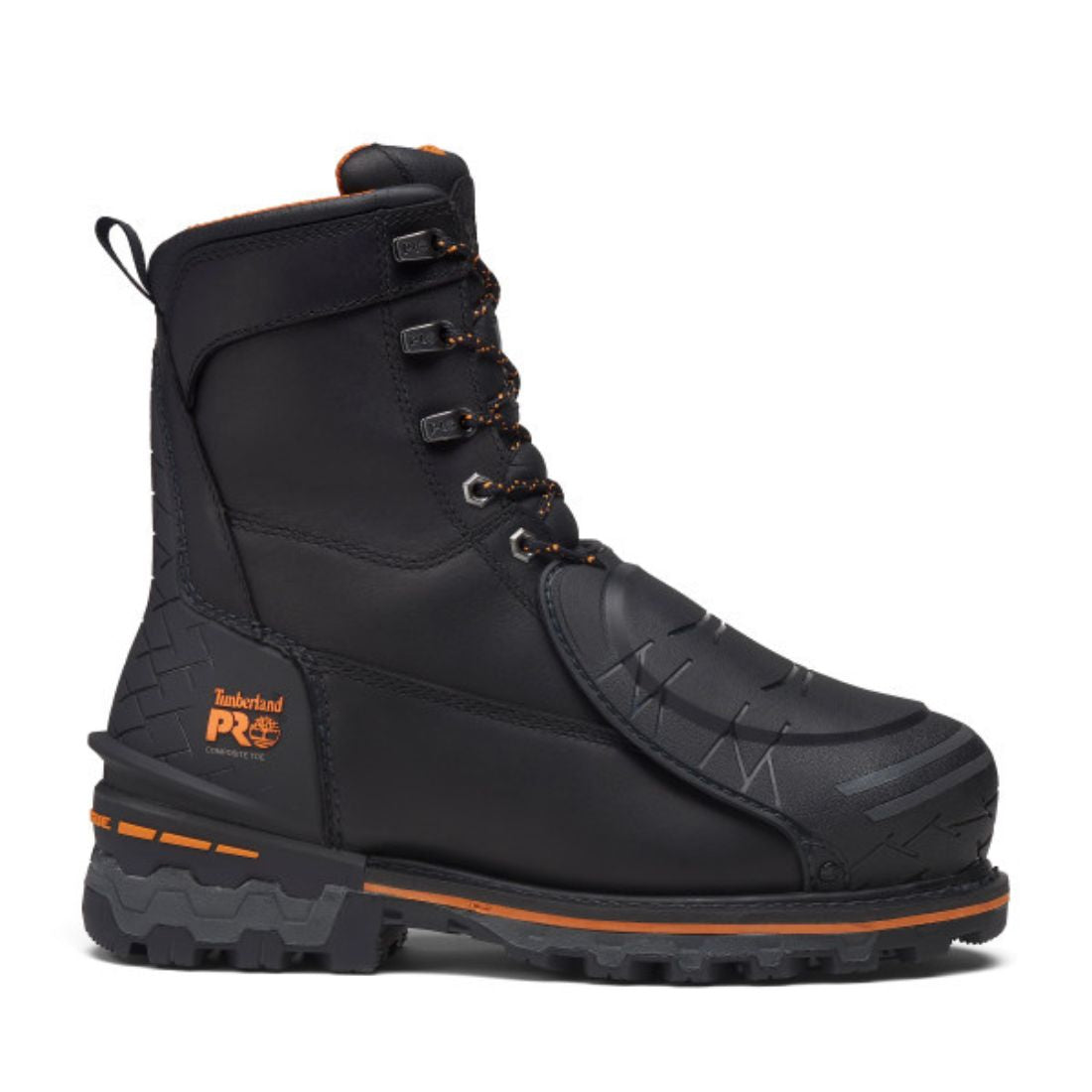 Timberland PRO Boondock Men's 8 Inch Waterproof Composite Toe Work Boots with MET Guard - TB0A66G7EDW Black | Slip Resistant Safety Shoes for Construction, Warehouse & Outdoor Work