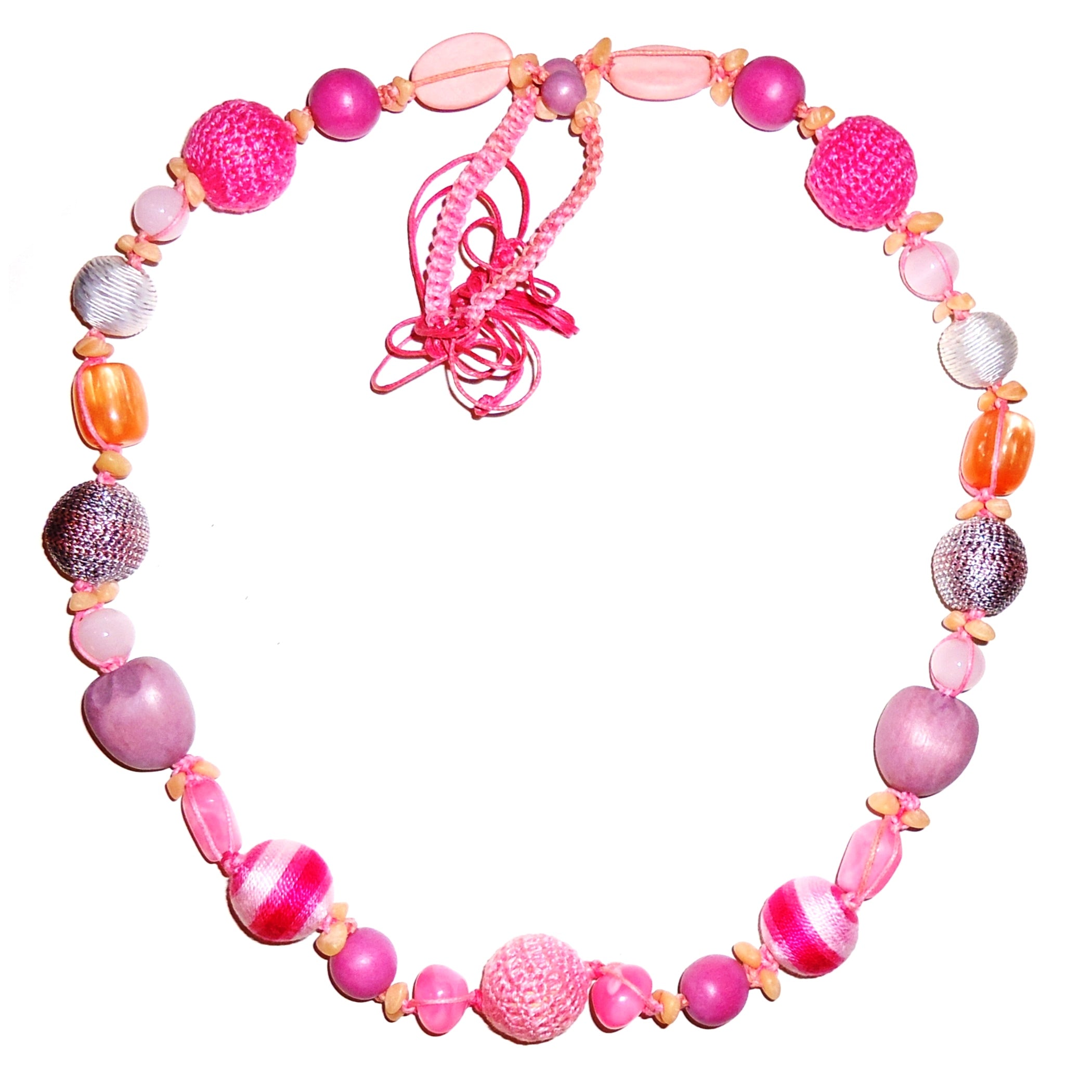 Elegant Multi Bead Necklace for Women - Pink Boho Chic Beaded Jewelry - Perfect for Parties, Weddings & Everyday Wear