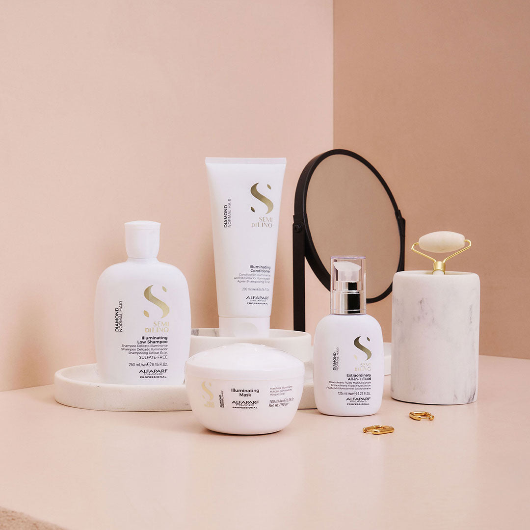 Alfaparf Milano Semi Di Lino Diamond Illuminating Hair Mask 200ml - Deep Conditioning Treatment for Shine & Repair - Perfect for Damaged, Dry, or Color-Treated Hair at Home Salon Care