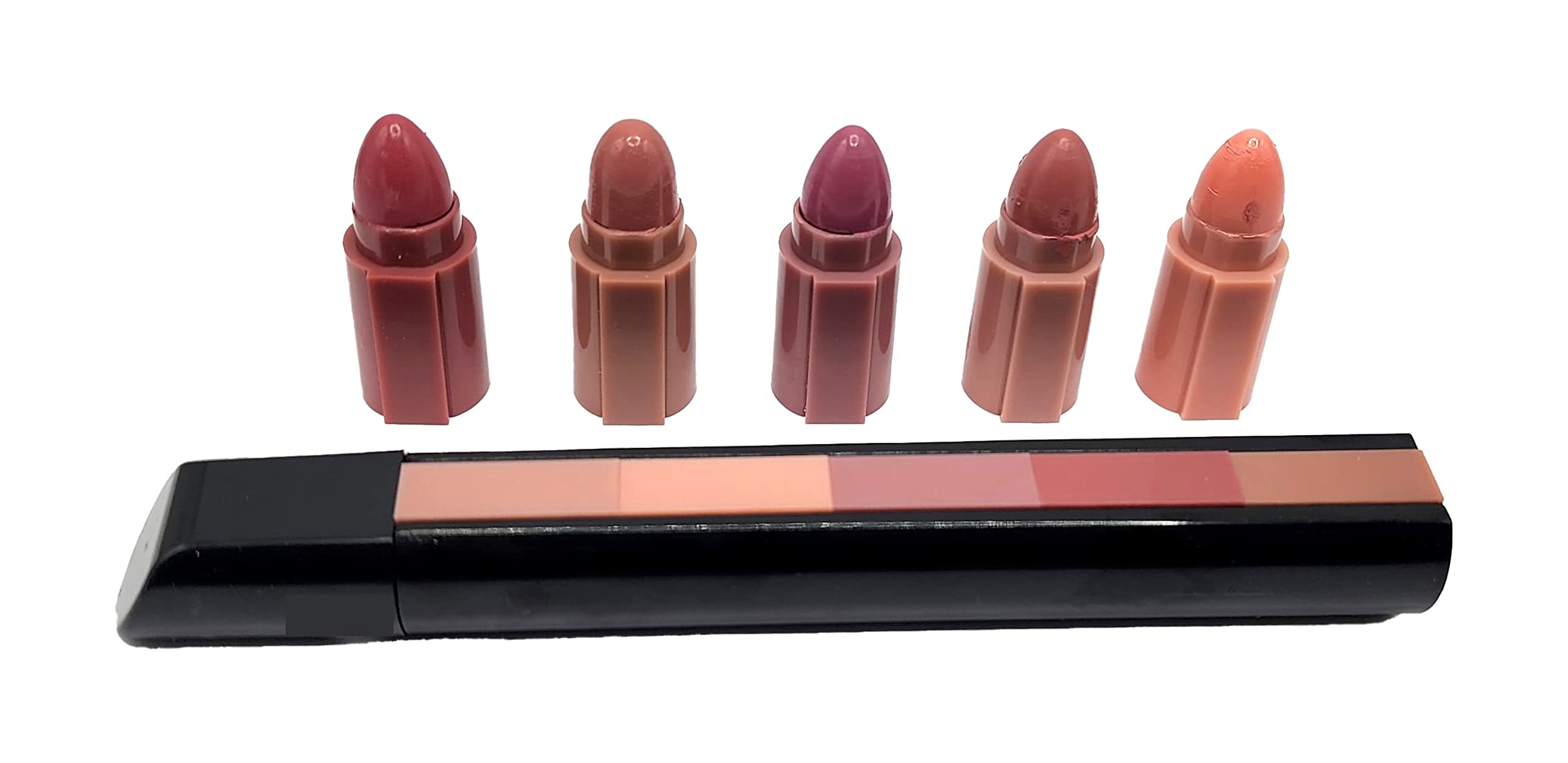 TopFinder® 5-in-1 Organic Nude Lipstick Set - Matte Long Lasting Lipstick with Super Stay Crayons & Lip Gloss for Women & Girls | Perfect for Daily Wear, Parties & Makeup Gifts