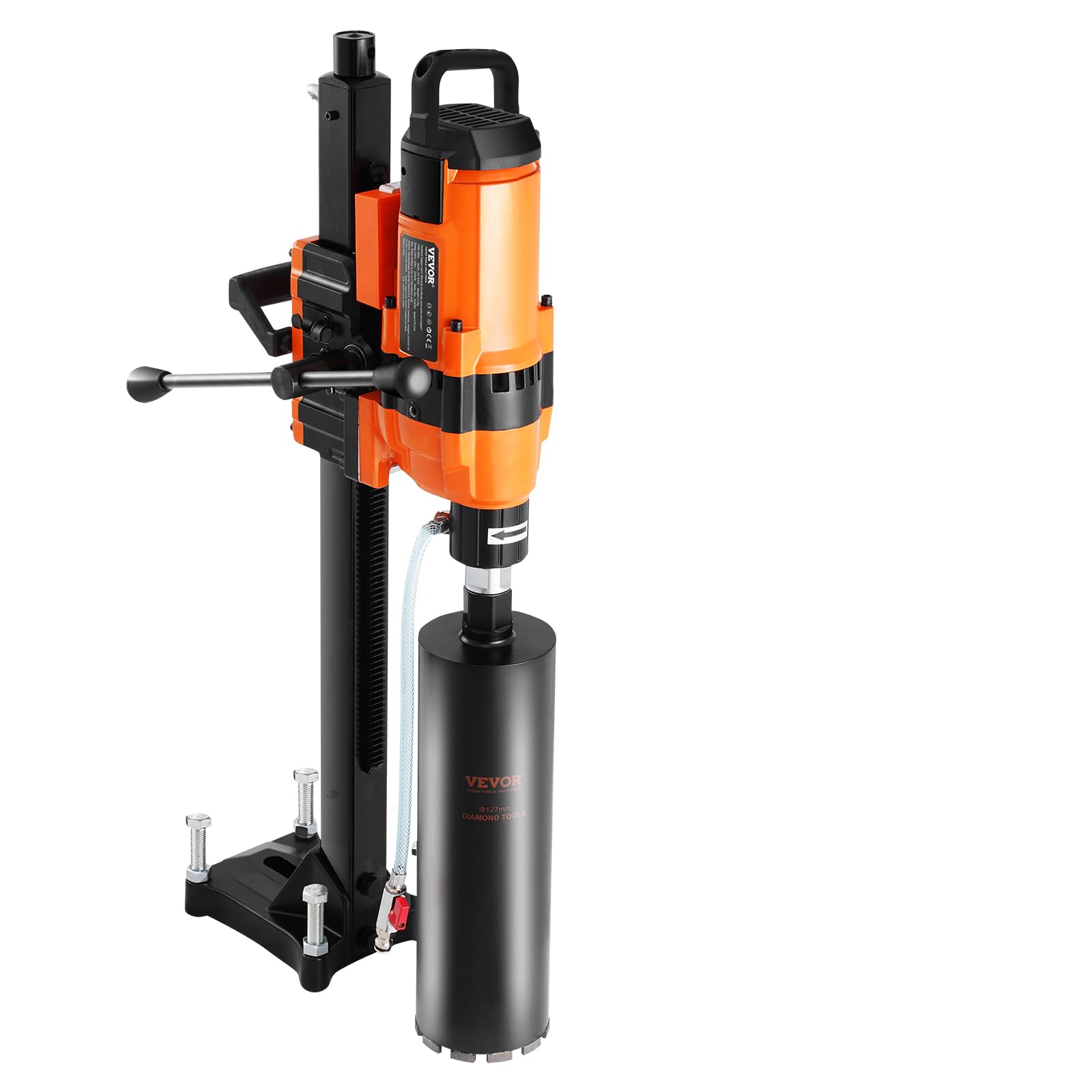 VEVOR 3500W Diamond Core Drill Machine with Stand - 0.8-11.8 Inch Drilling Diameter for Concrete, Brick, Marble - Wet & Dry Use Heavy Duty Core Drill Rig - Perfect for Construction, Masonry Work and DIY Home Improvement Projects