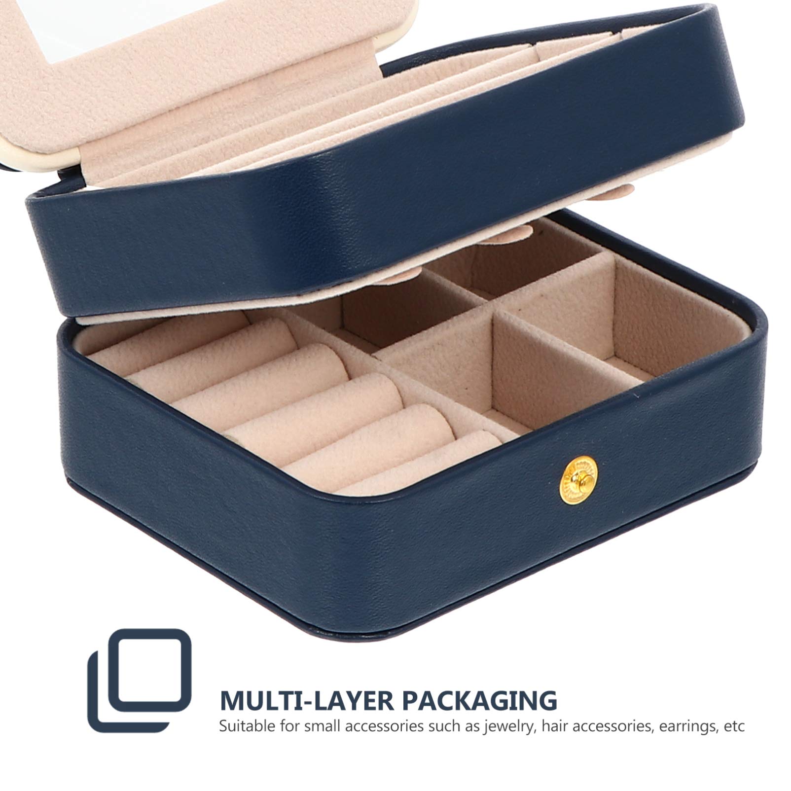 VOSAREA Portable Jewelry Organizer Box - Mini Travel Jewelry Case with Layered Storage for Earrings, Bracelets & Accessories | Compact Plastic Jewelry Holder for Travel, Home & Office Use