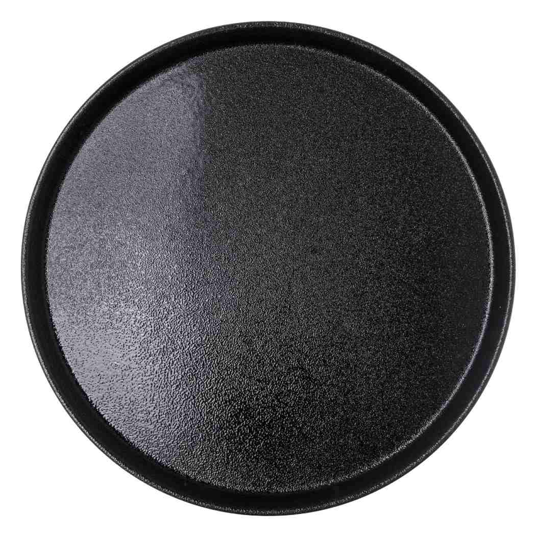 Carlisle 1600GR2TRI004 Griptite 2 Round Serving Tray - 16 Inch Non-Slip Black Plastic Tray for Restaurants, Catering, and Home Kitchen Use