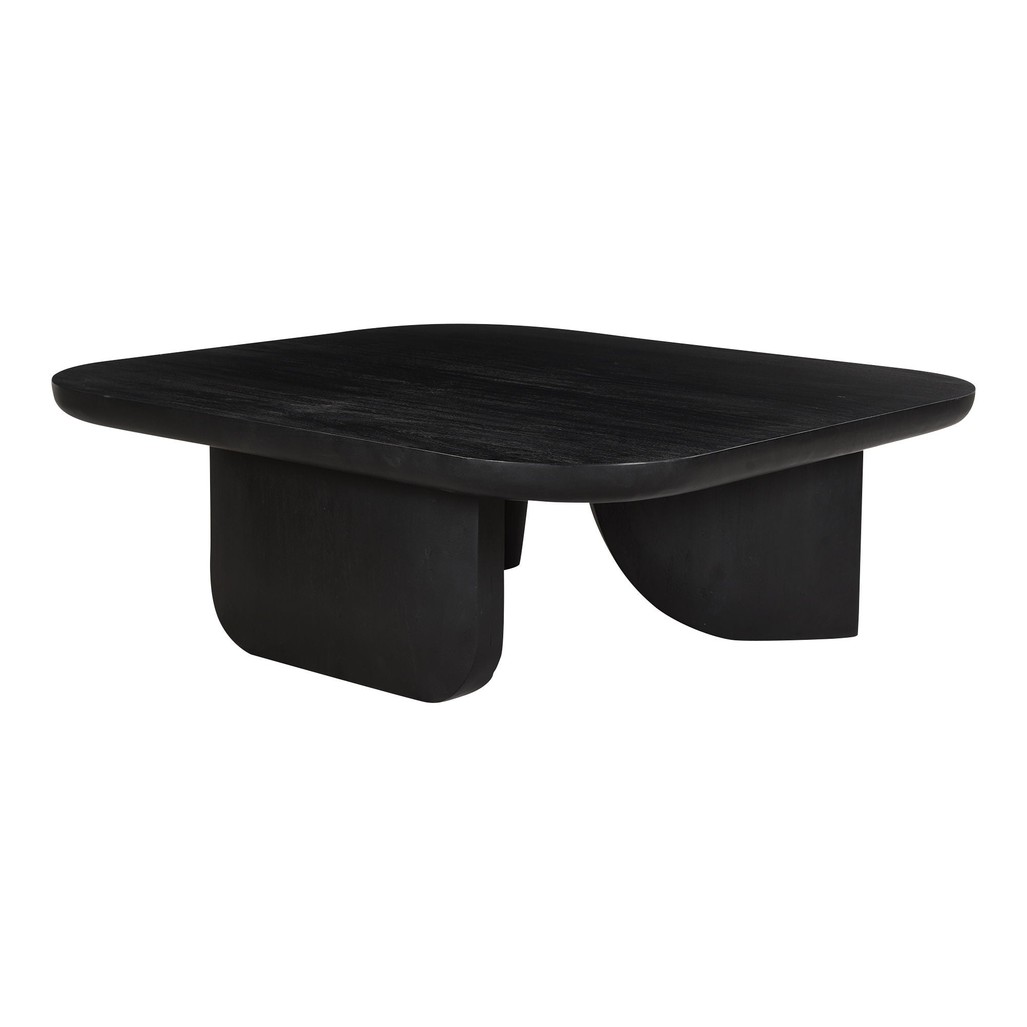Era Large Acacia Wood Coffee Table - Black Finish Modern Living Room Furniture for Home Decor & Entertaining