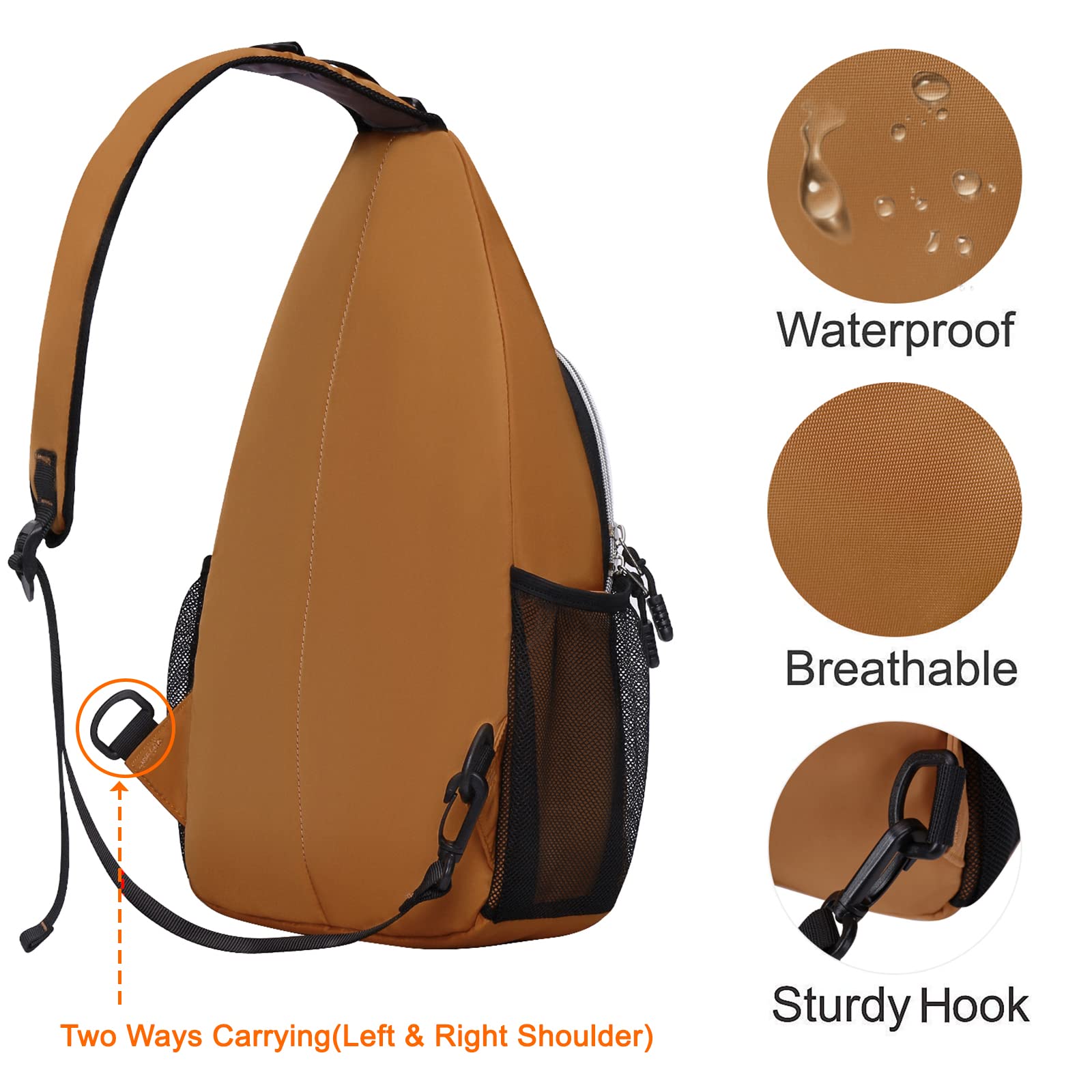 MOSISO Sling Backpack - Lightweight Crossbody Shoulder Bag for Travel, Hiking, Work & School | Water-Resistant Multipurpose Daypack for Men & Women | Perfect for Commuting, Gym & Outdoor Adventures