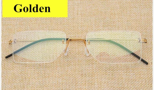 Aimee Unisex Rimless Square Titanium Eyeglasses Frame 4104 - Lightweight Durable Glasses for Work, Reading & Fashion