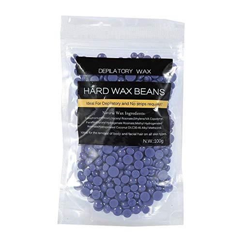 ANGGREK 100g Hard Wax Beads for Hair Removal - No Strip Depilatory Wax for Legs, Arms, Bikini & Body - Lavender Scented Waxing Beans for Smooth Skin at Home or Salon Use