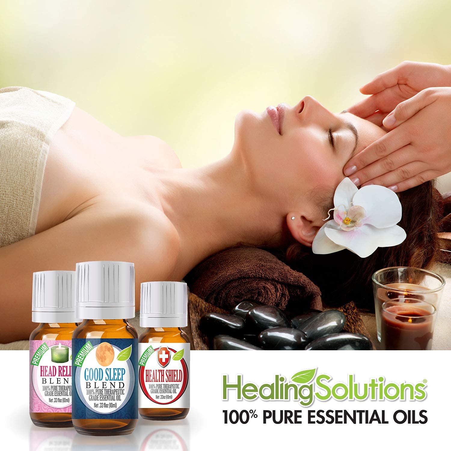 Healing Solutions Premium 6-Piece Essential Oils Set (6x10ml) - 100% Pure Therapeutic Grade Aromatherapy Oils for Diffusers, Massage & Relaxation | Perfect Gift for Home Spa, Yoga & Wellness Enthusiasts