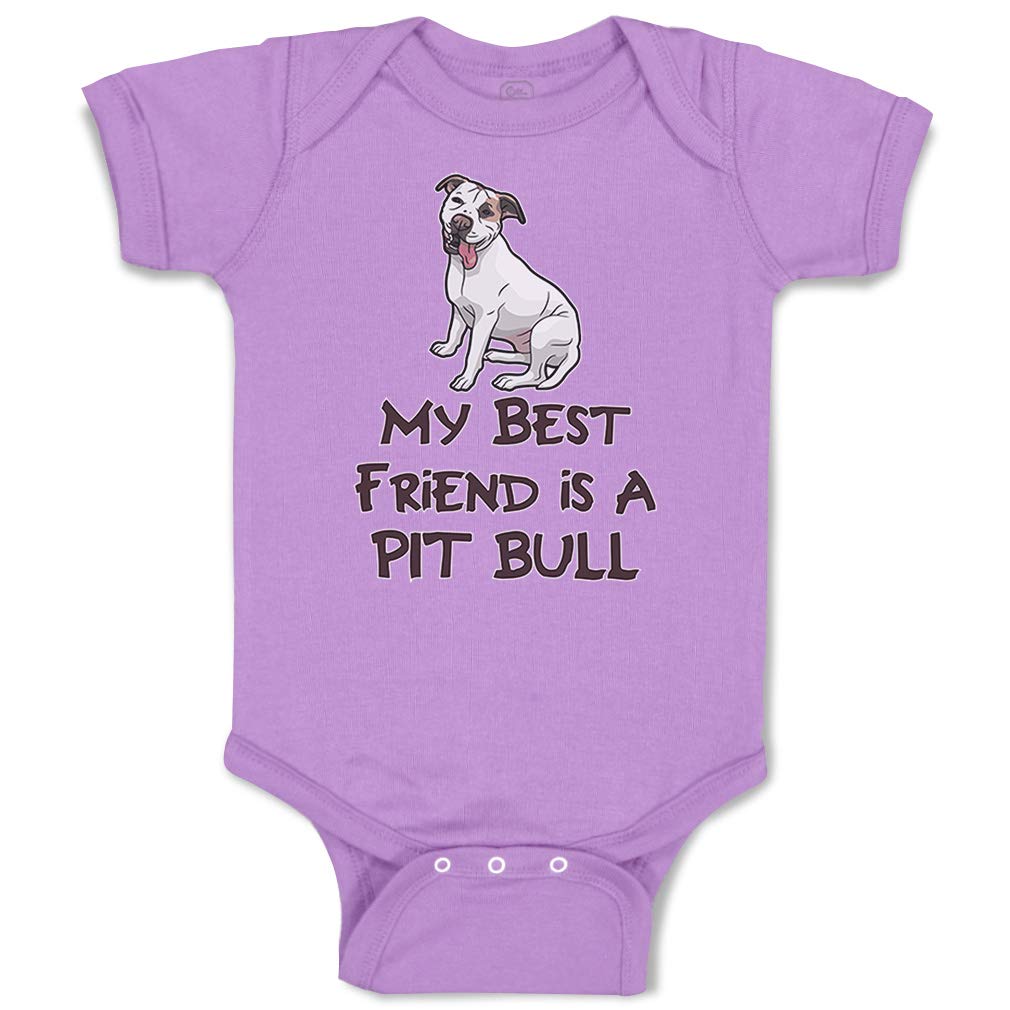 Adorable Pit Bull Dog Lover Baby Bodysuit - Funny Cotton Onesie for Boys & Girls (6 Months, Lavender) - Perfect for Playdates & Pet-Friendly Family Outings