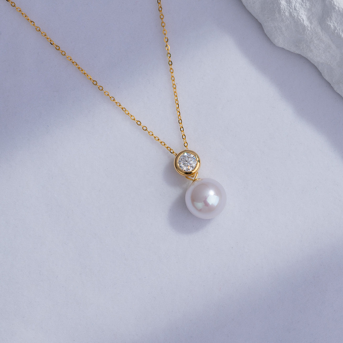 18K Solid Gold Edison Pearl Necklace KN00113 - Elegant Cultured Pearl Jewelry for Women, Perfect for Weddings, Anniversaries & Special Occasions