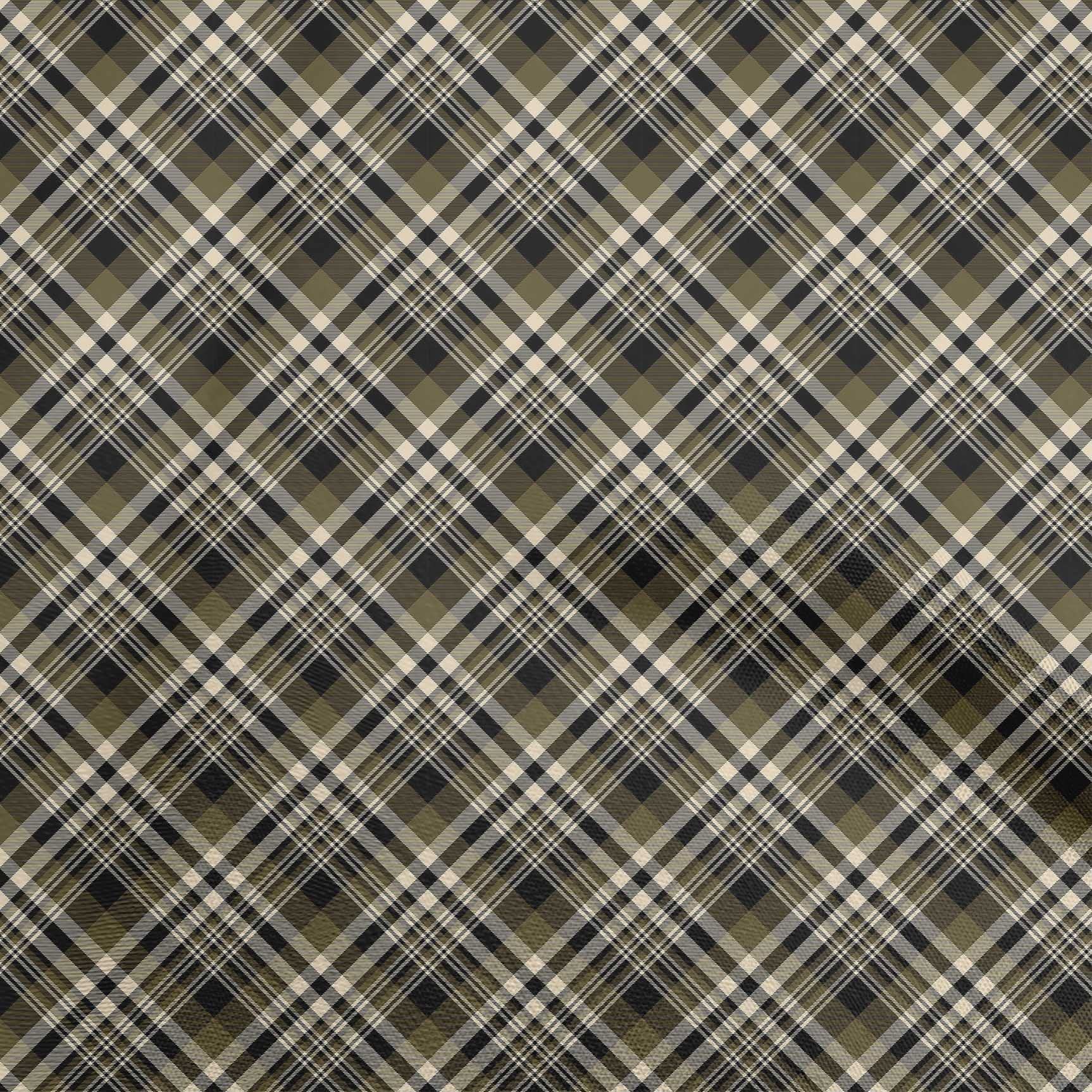 oneOone Polyester Spandex Dark Olive Green Plaid Dress Fabric - 56 Inch Wide Printed Material for DIY Dresses, Skirts & Home Decor Projects