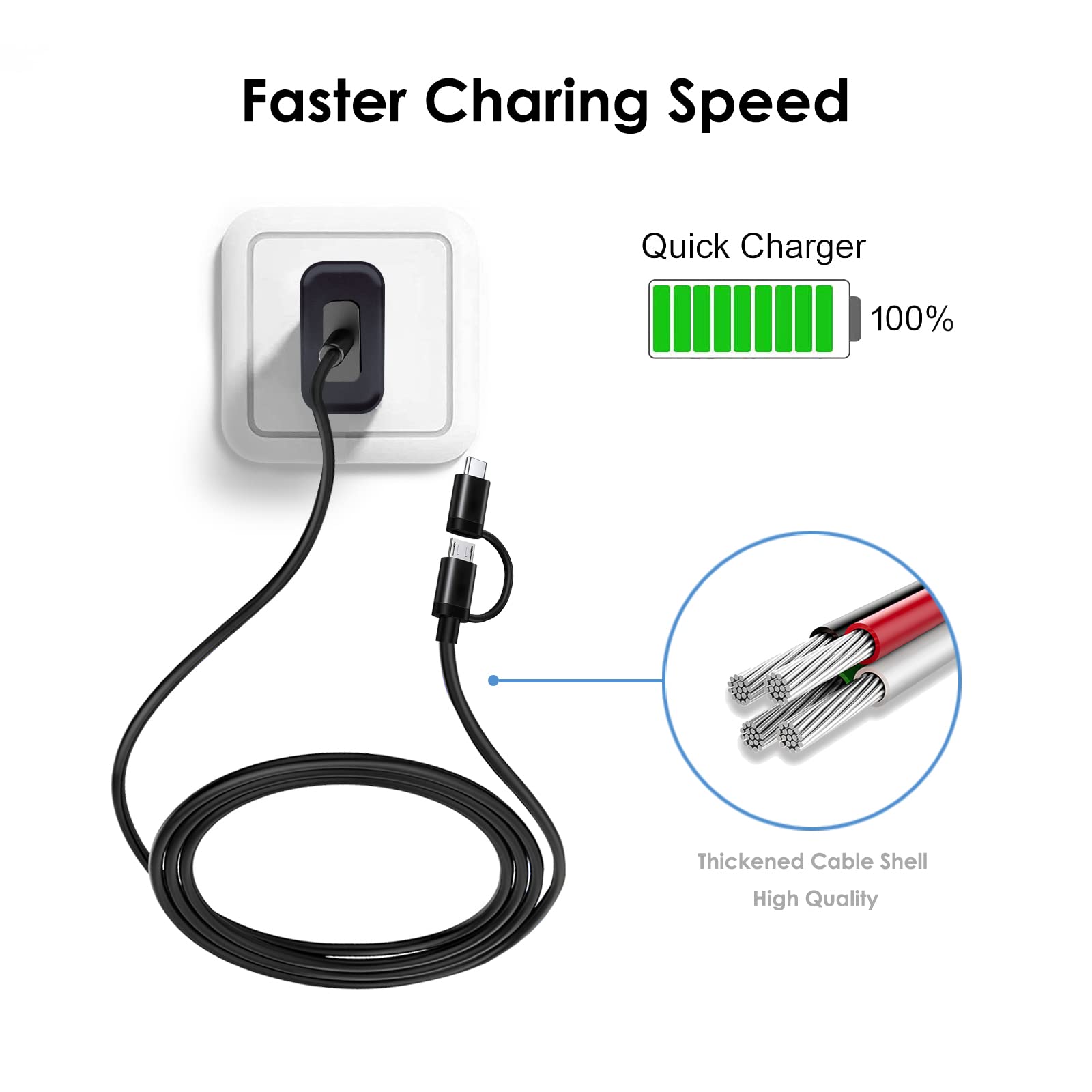 Portable Blender Fast Charging Cable - Compatible with Nebo, Streamlight Flashlights, PopBabies, Supkitdin, Aoozi & More Blenders | Perfect for Travel, Gym, Office & Home Smoothie Making