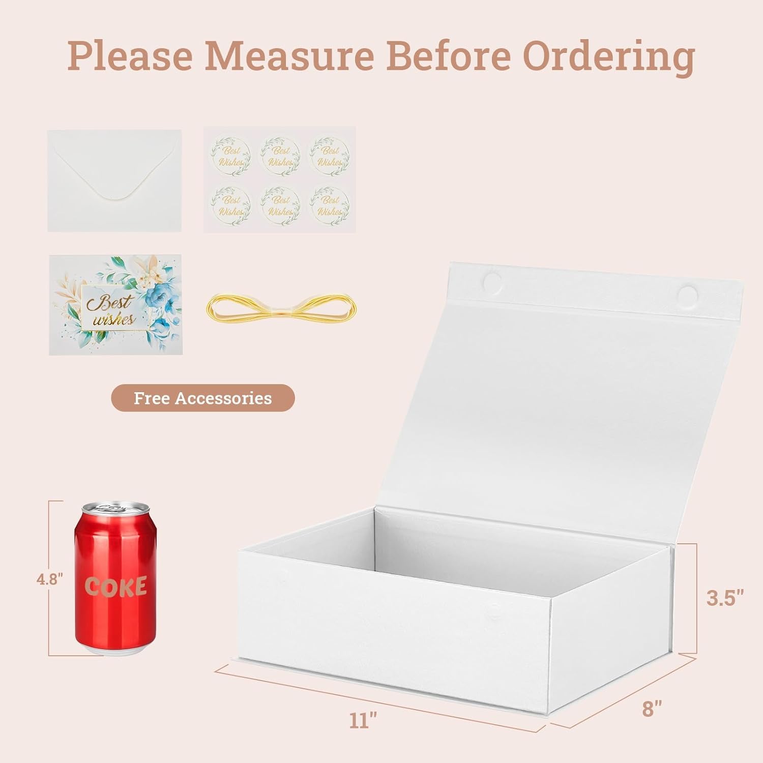 Premium Magnetic Gift Box Bulk 11x8x3.5 Inch - Elegant White Wedding Bridesmaid Proposal Box with Lid, Ribbon & Card - Perfect for Christmas, Birthday, Anniversary Gifts - Pack of 40 (Great for Jewelry, Cosmetics & Luxury Gift Packaging)