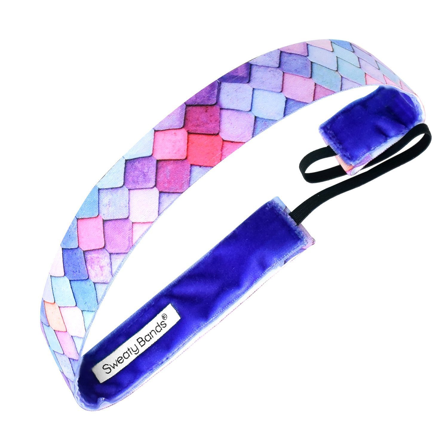 Sweaty Bands Non-Slip Velvet-Lined Headband for Women & Girls - Breathable Workout Hairband in Mermaid Hair Don't Care Pink - Perfect for Running, Yoga, Gym & Sports Activities