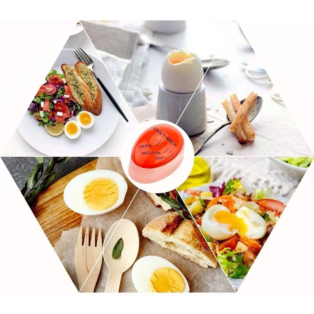 2-Pack Egg Timer for Perfect Boiled Eggs - Reusable, Color-Changing, Non-Toxic Kitchen Tool for Soft, Medium & Hard Boiled Eggs - Ideal for Breakfast, Meal Prep & Cooking Enthusiasts