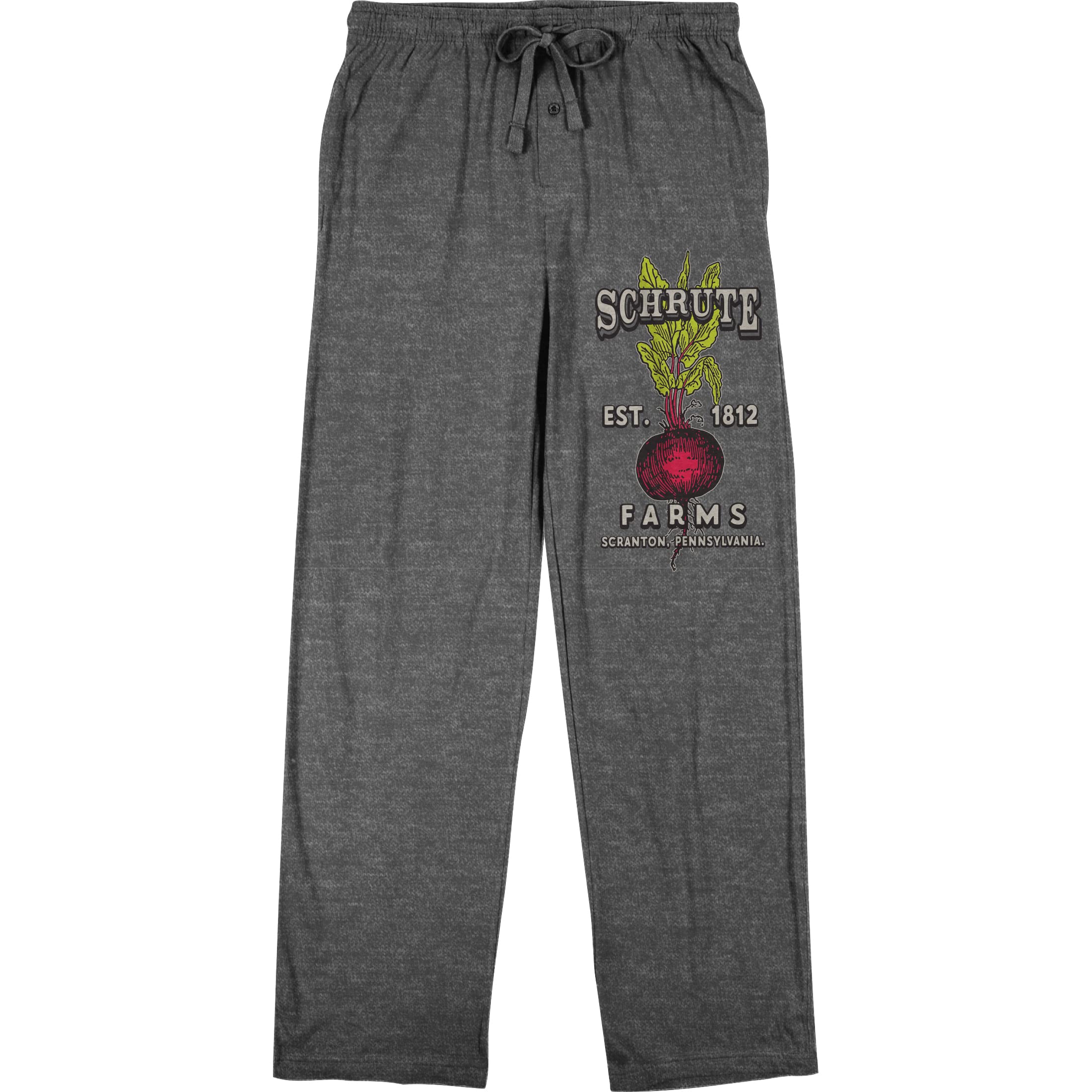 Bioworld The Office Schrute Farm Beets Men's Heather Gray Drawstring Sweatshirt - XL | Casual Lounge Wear for Fans & Comfortable Relaxation at Home
