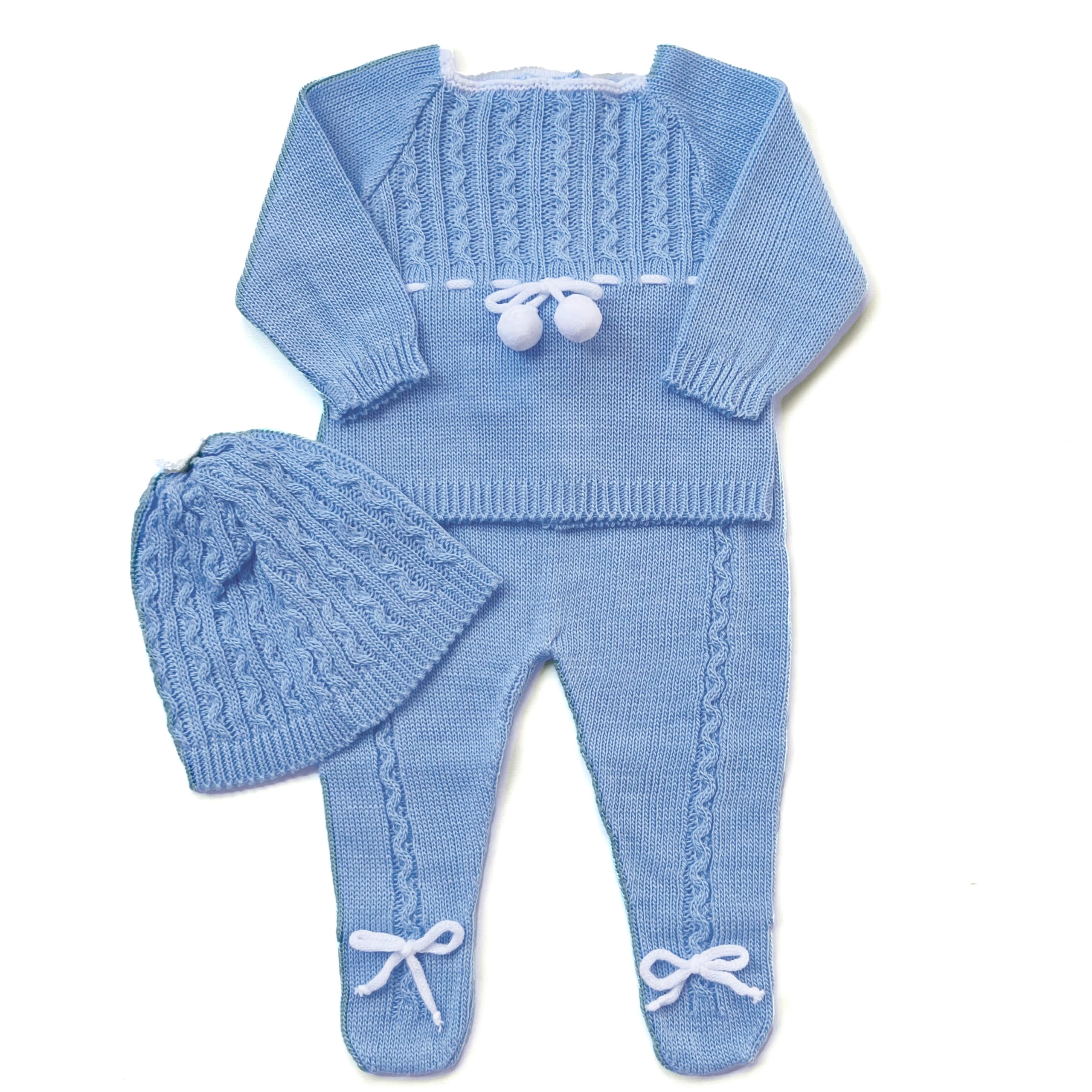 Newborn Baby Knitted Clothes Set - Soft Cotton Coming Home Outfit for Boys & Girls | Perfect for Hospital Photos, Christening & First Family Outings