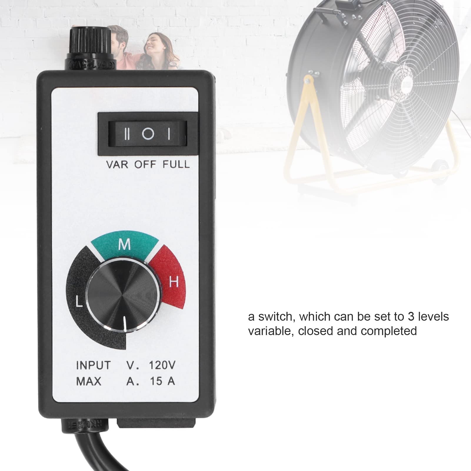 Variable Speed Fan Controller - Adjustable Safe Fan Speed Regulator for Ventilators, Lamps & Power Tools | Perfect for Workshop, Home Cooling & DIY Projects