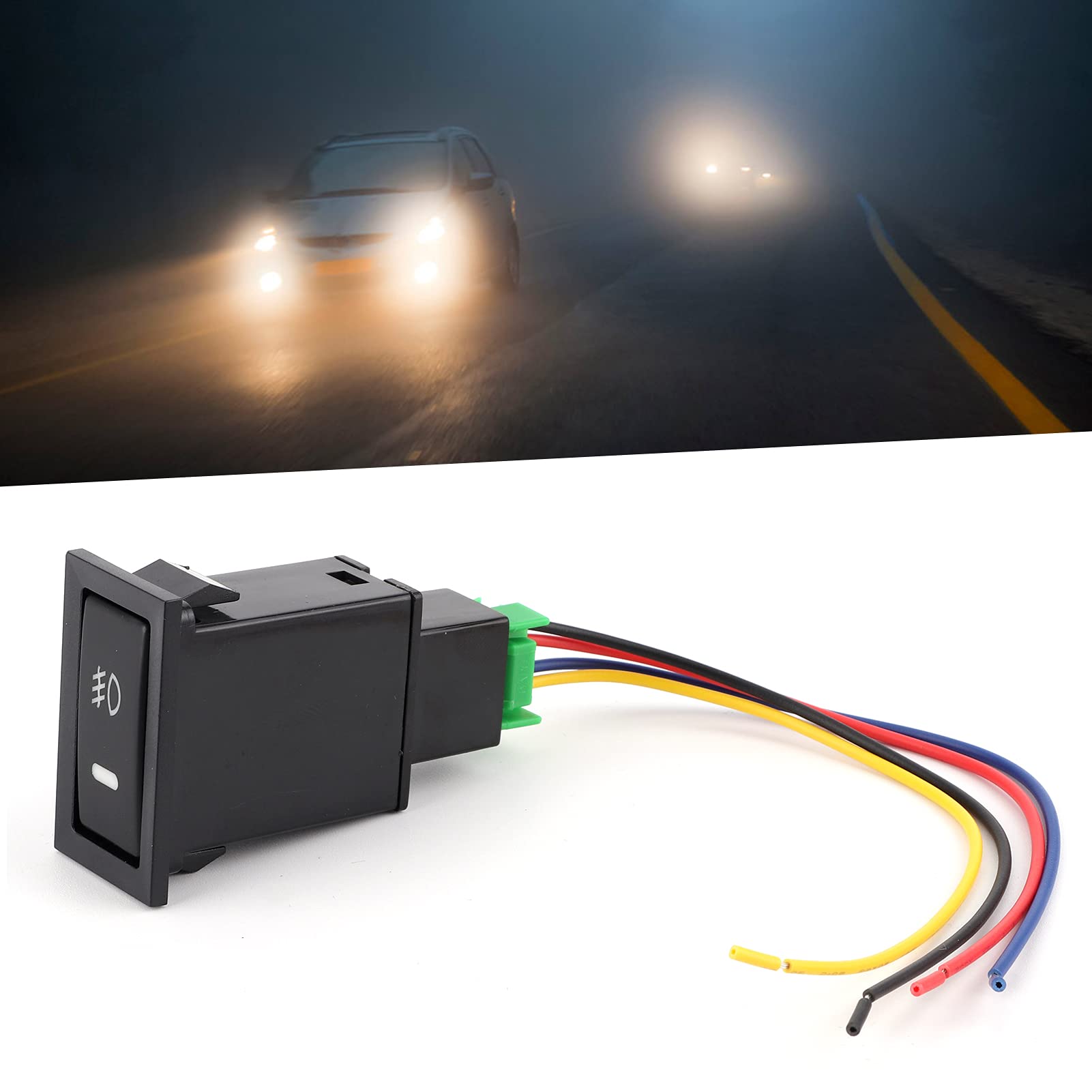 Fog Light Switch 4-Pole Push Button Controller for Land Rover Defender 100 75 76 78 79 Series - Waterproof Off-Road Lighting Upgrade for Adventure & Night Driving