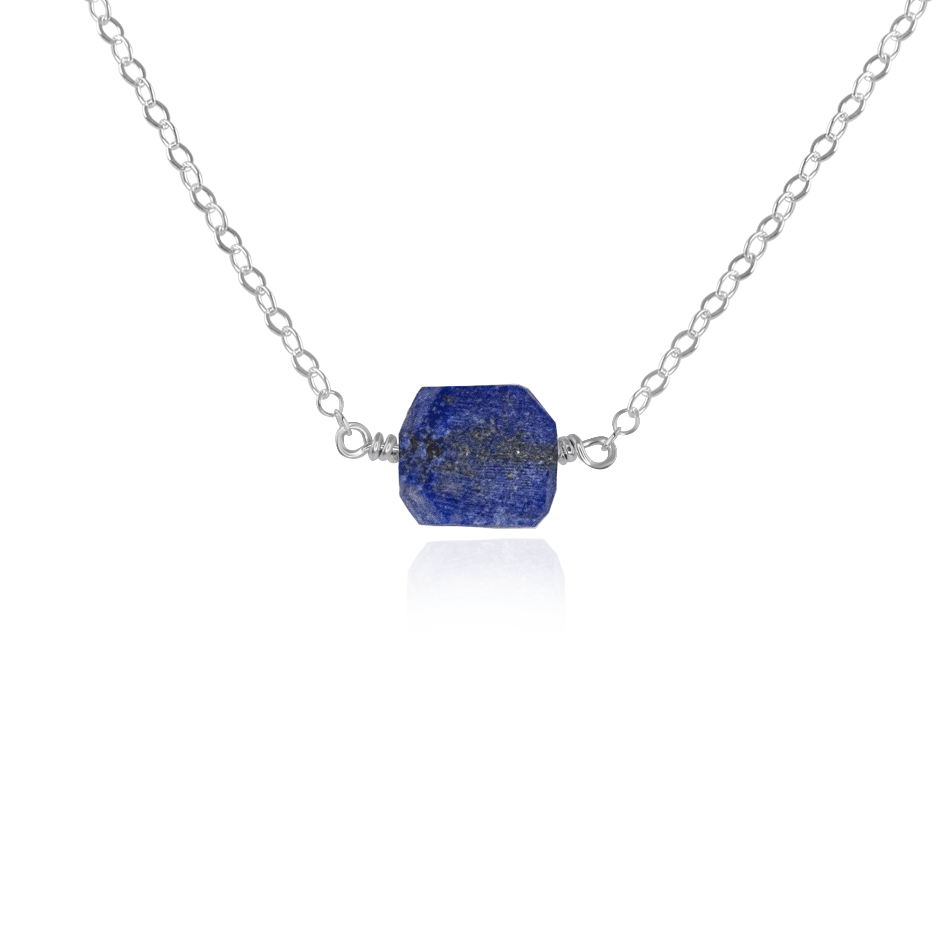 Natural Raw Lapis Lazuli Crystal Nugget Necklace - Handmade Blue Stone Jewelry for Women, Spiritual Healing & Boho Fashion Accessory | Perfect for Meditation, Yoga, Gift Giving & Everyday Wear