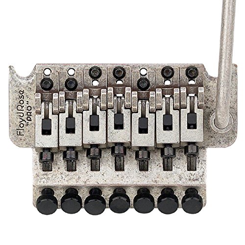 Floyd Rose 1000 Series 7 String Pro Tremolo Bridge for Electric Guitar - Antique Silver Finish | Professional Locking Tremolo System for Metal & Rock Musicians | Stage & Studio Performance Ready