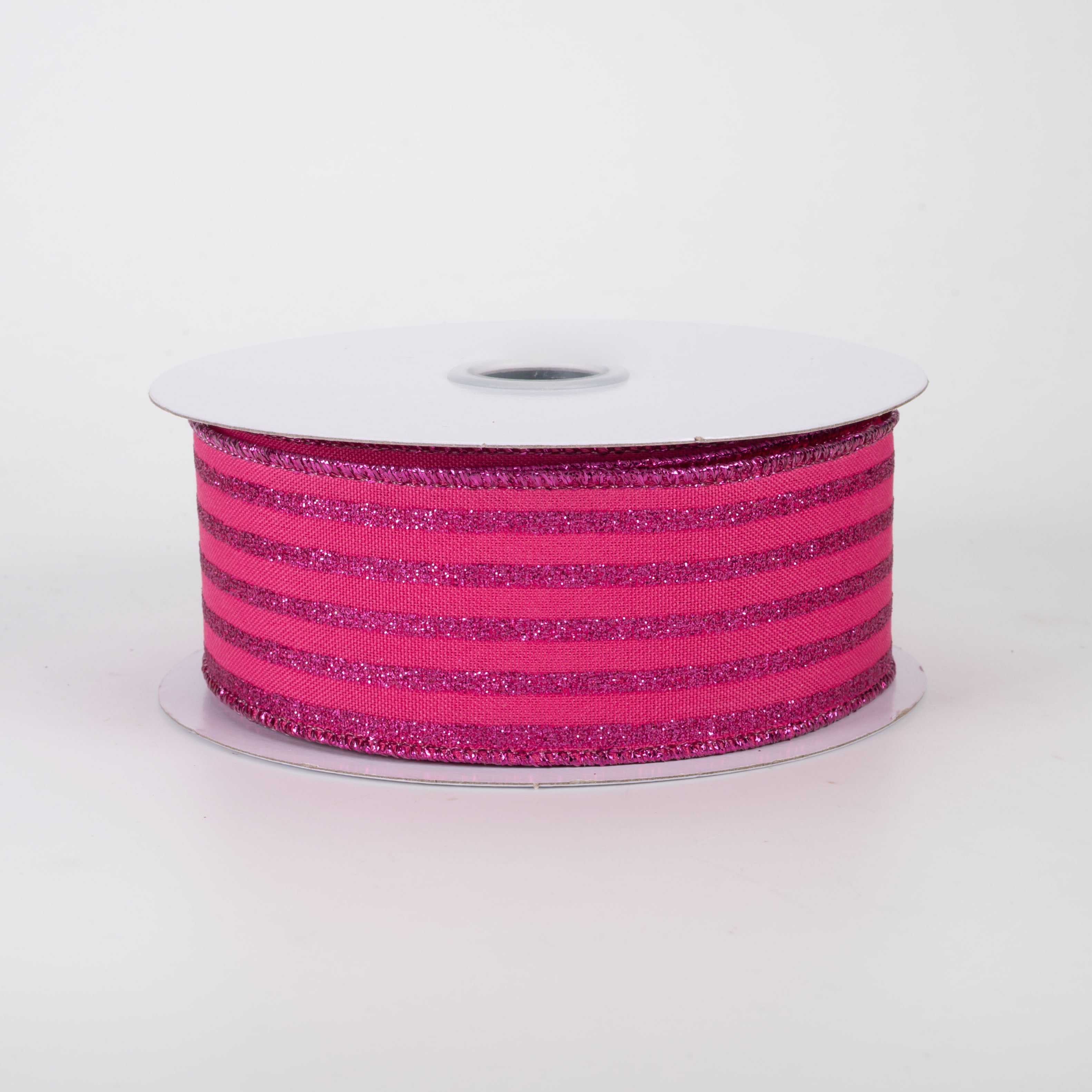 1.5 Inch Glitter Vertical Stripe Ribbon - Hot Pink (10 Yards) for Gift Wrapping, Party Decorations & DIY Crafts