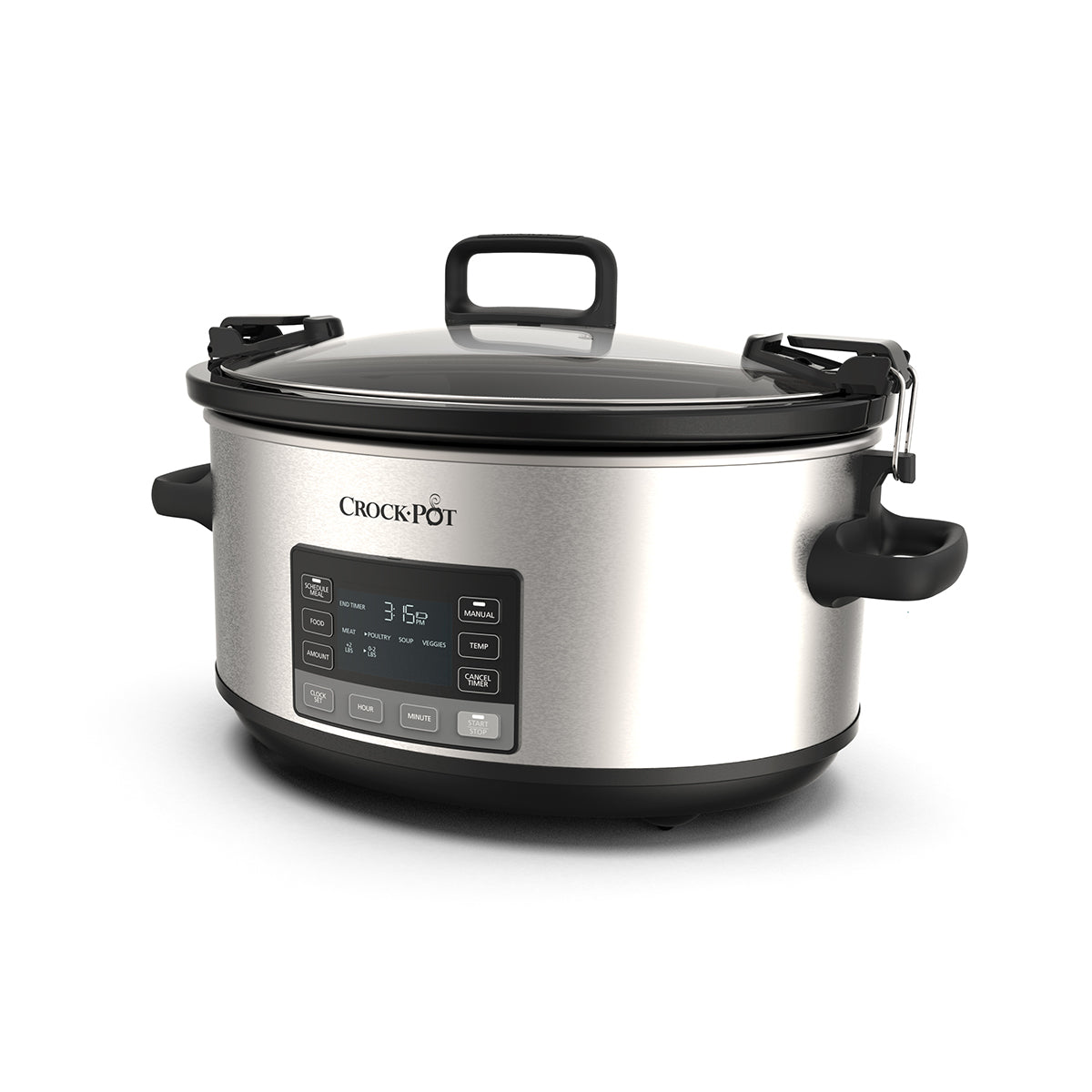 Refurbished CROCK POT 7 Qt Programmable MyTime Slow Cooker with Home Essentials Warranty - CPSCVTS70 - Perfect for Family Dinners, Meal Prep & Holiday Cooking