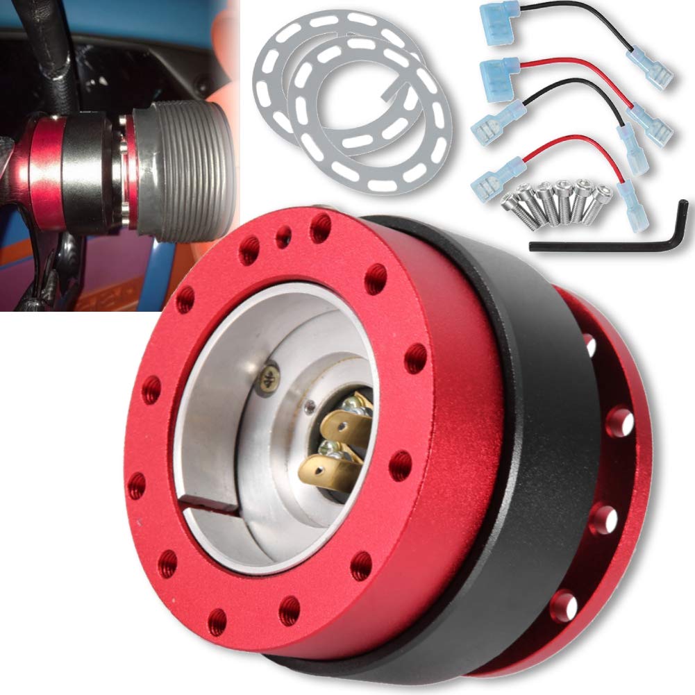 Universal Racing Car Steering Wheel Quick Release Adapter Hub Boss Kit with Button Ball - Compatible with Most Vehicles - Perfect for Drifting, Racing & Simulator Setups