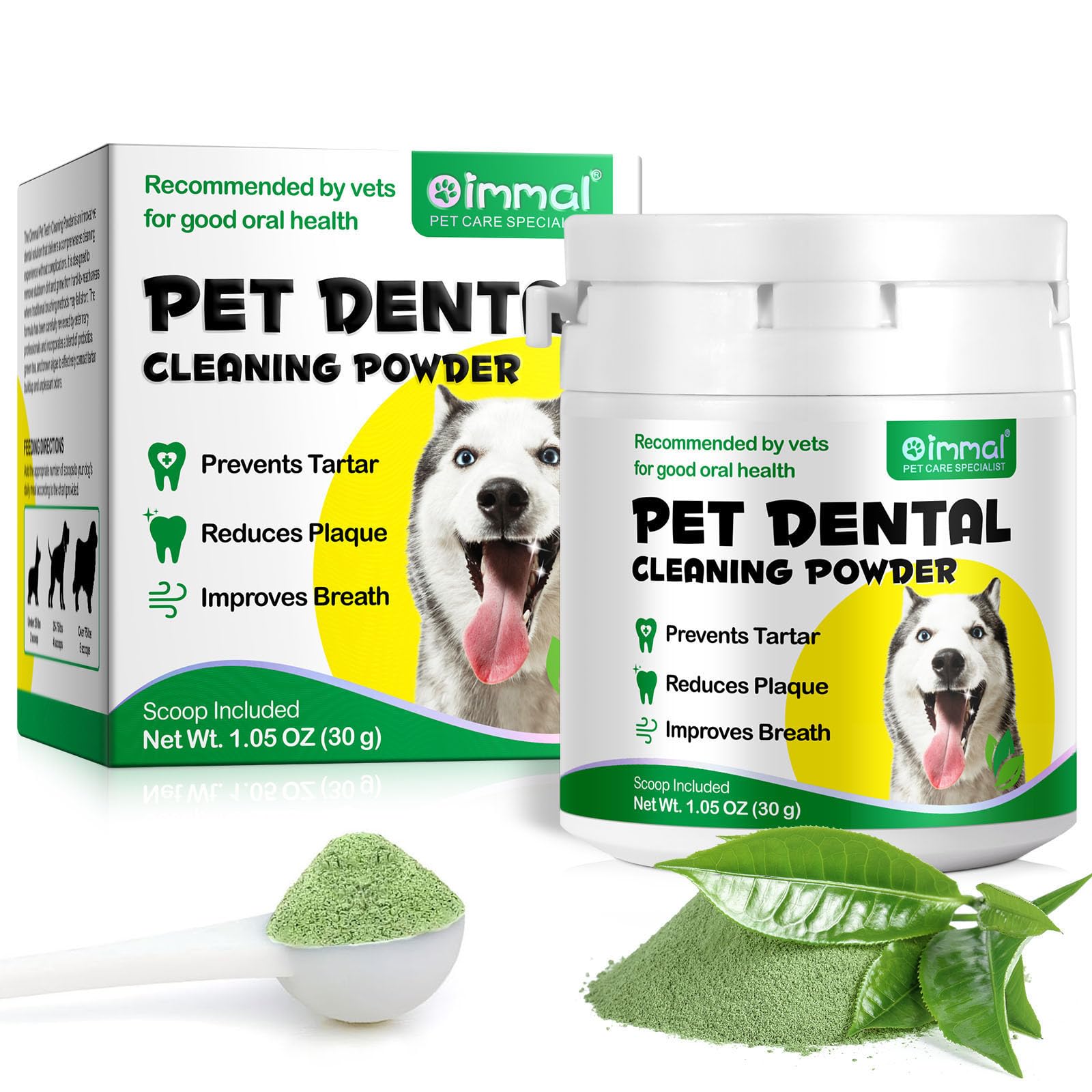 Natural Dog Teeth Cleaning Powder with Probiotics - Freshens Breath, Reduces Plaque & Tartar - Dental Powder for Small, Medium & Large Dogs (30g) - Perfect for Daily Oral Care & Bad Breath Prevention