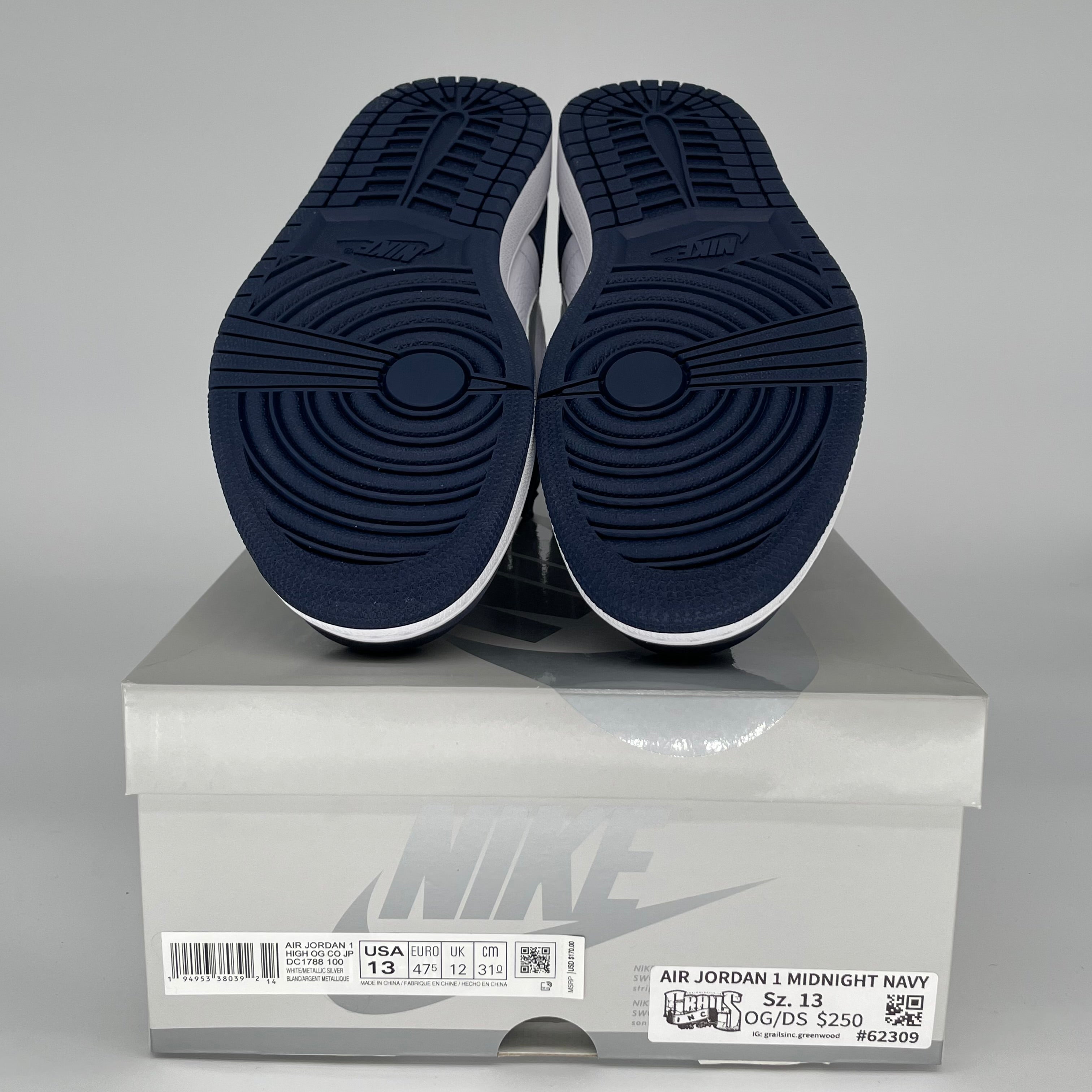Original Air Jordan 1 CO Japan Midnight Navy Men's Basketball Shoes Size 13 (DC1788-100) - Retro Sneakers for Streetwear & Casual Outfits